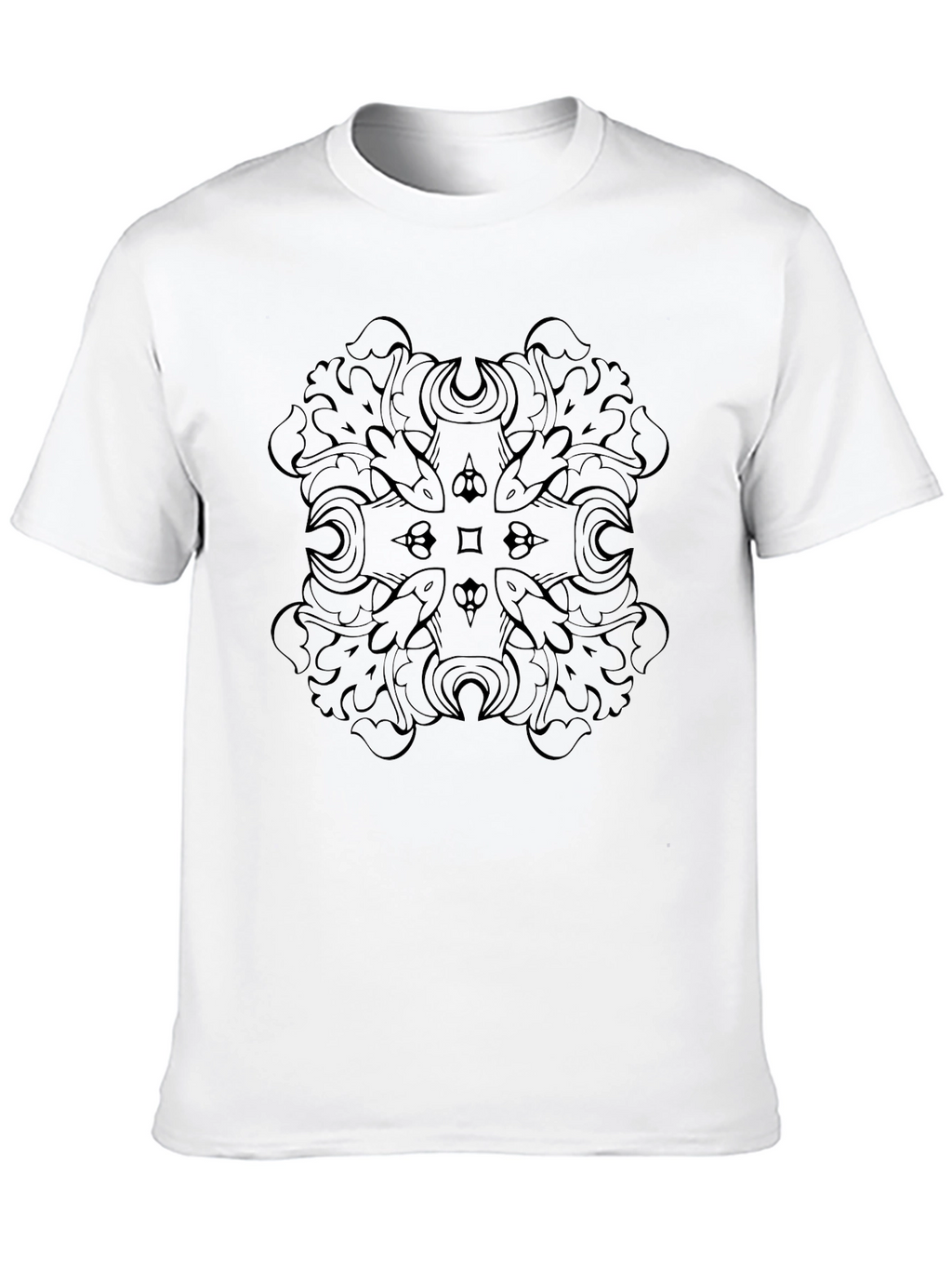 Mens Black T-Shirt with Intricate Graphic Design