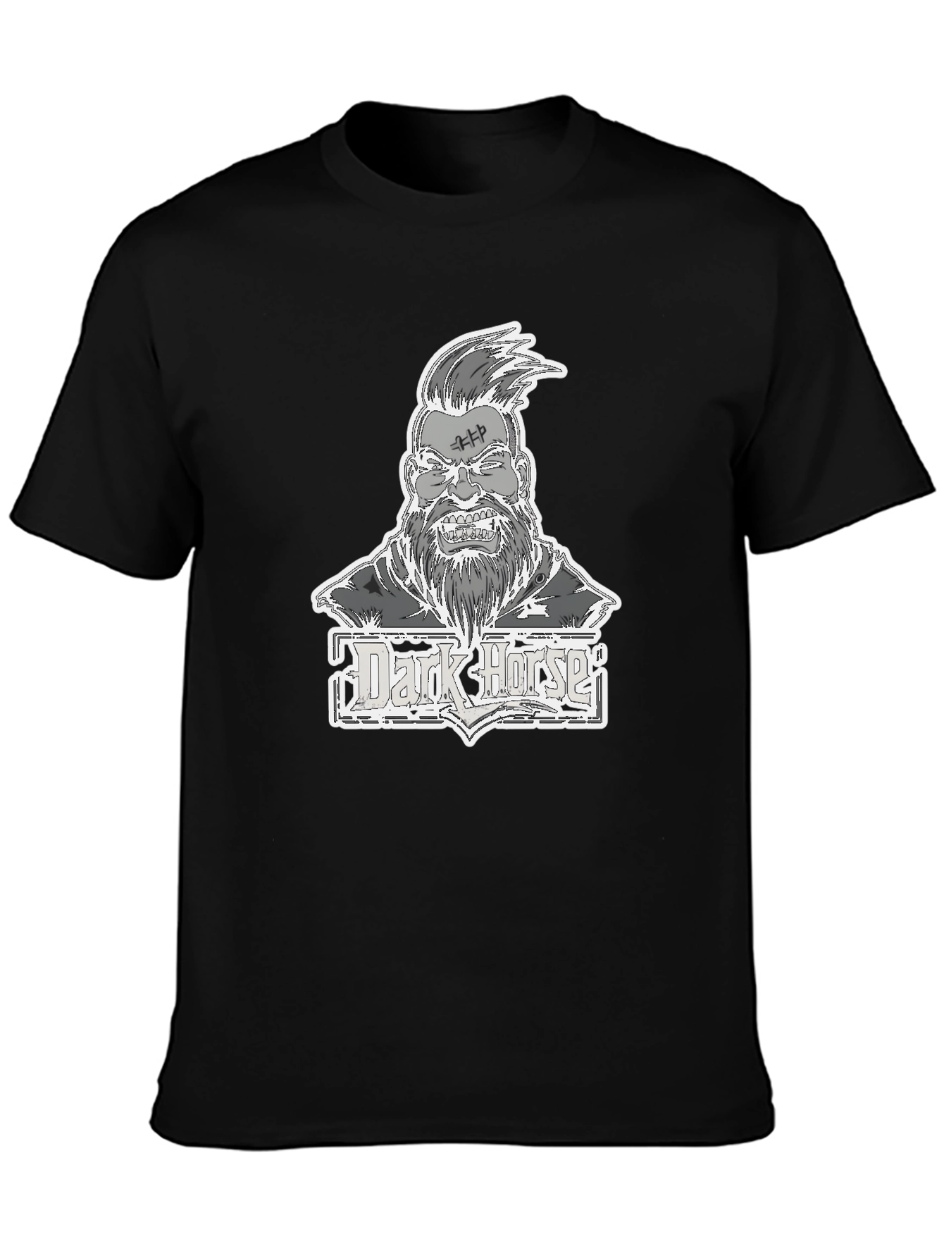 Dark Horse Graphic Print Black Tee for Men