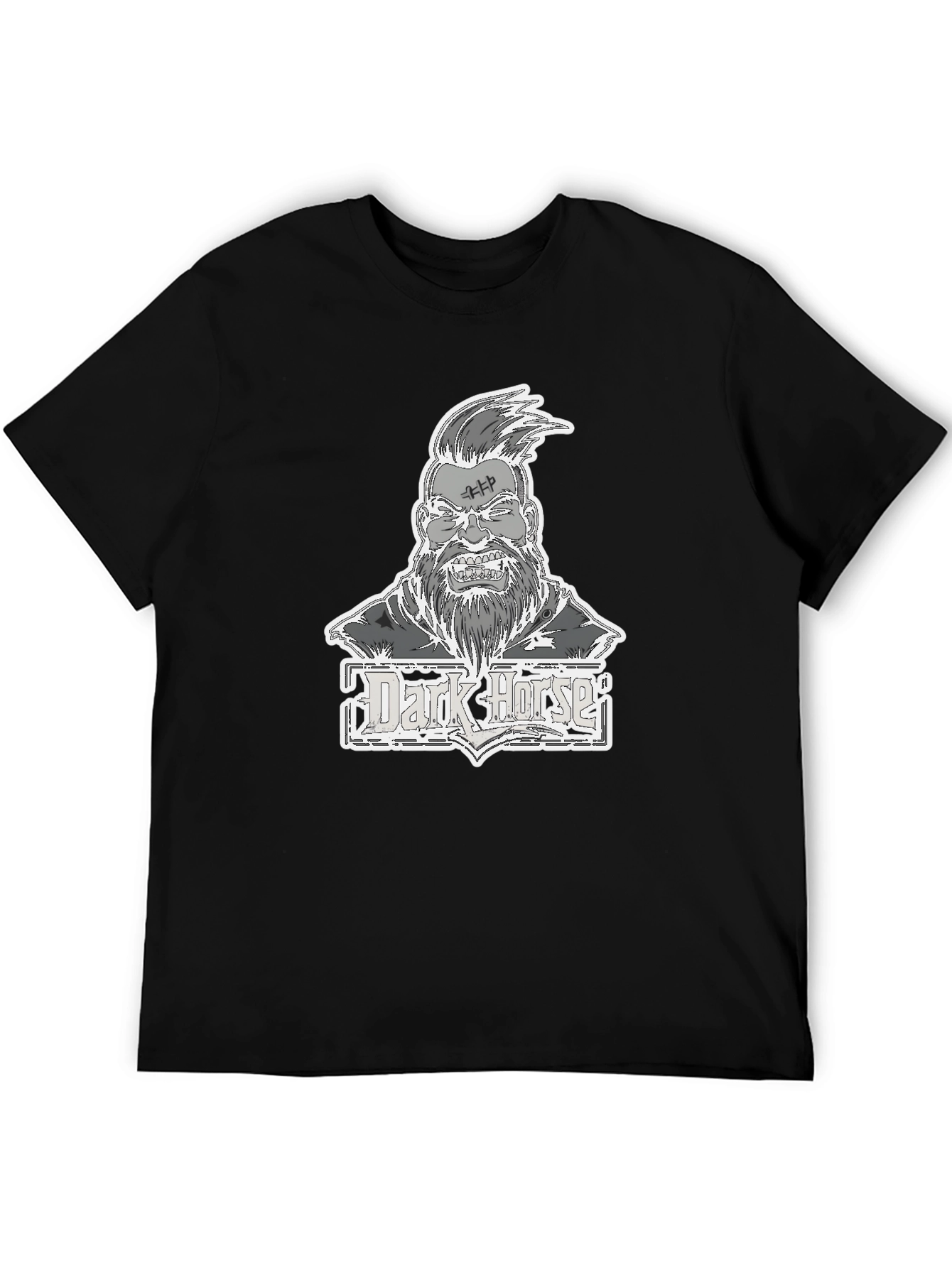 Dark Horse Graphic Print Black Tee for Men