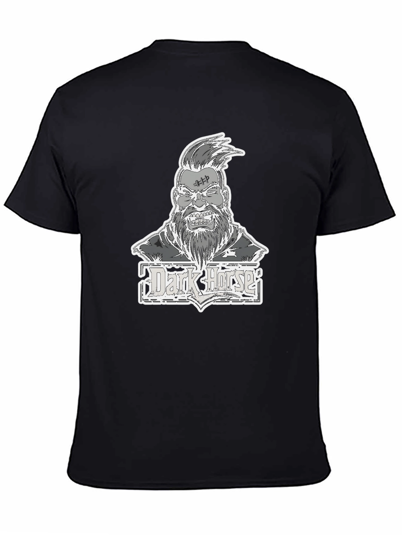 Dark Horse Graphic Print Black Tee for Men