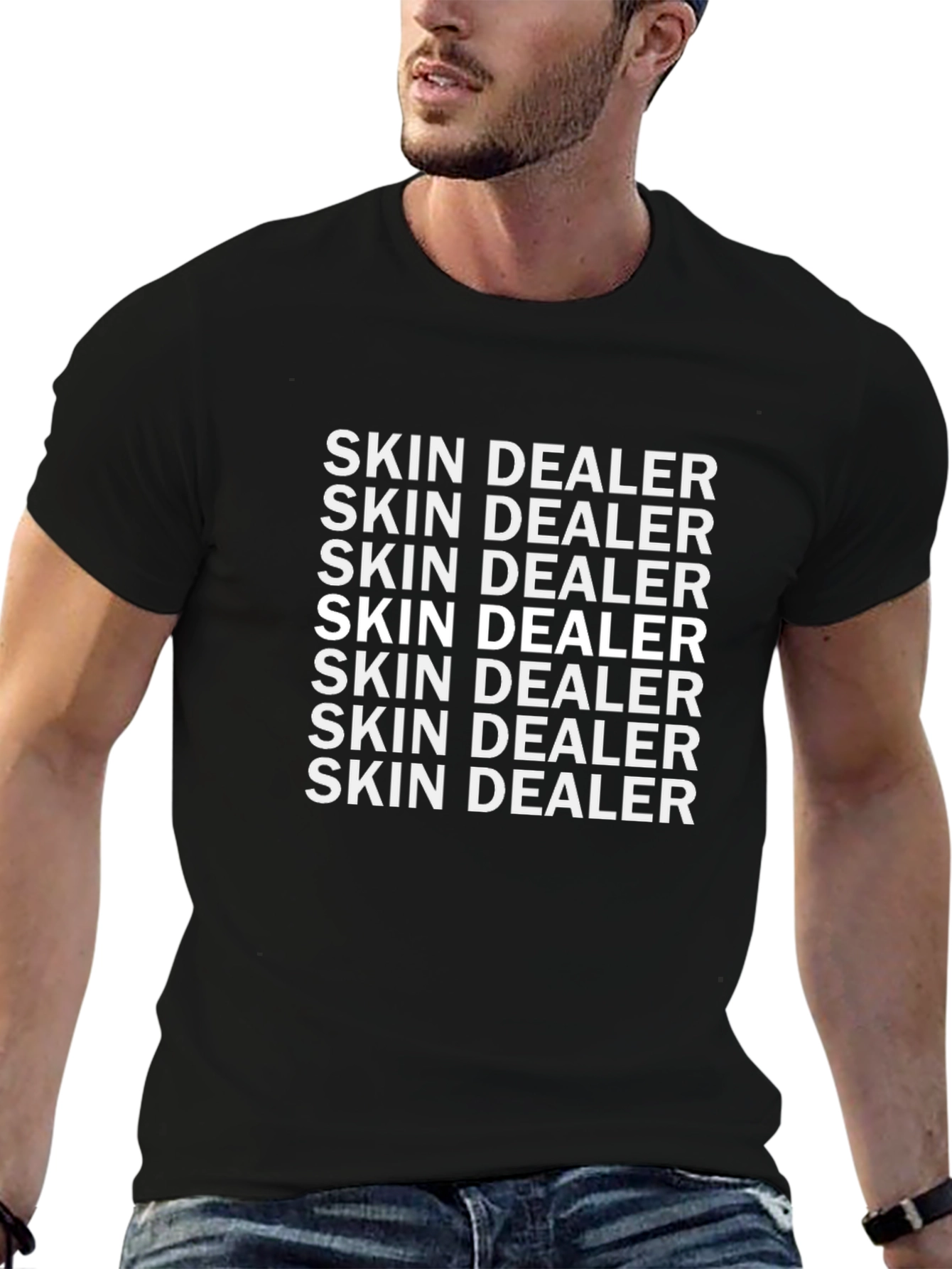 Skin Dealer Graphic Print Black T-Shirt