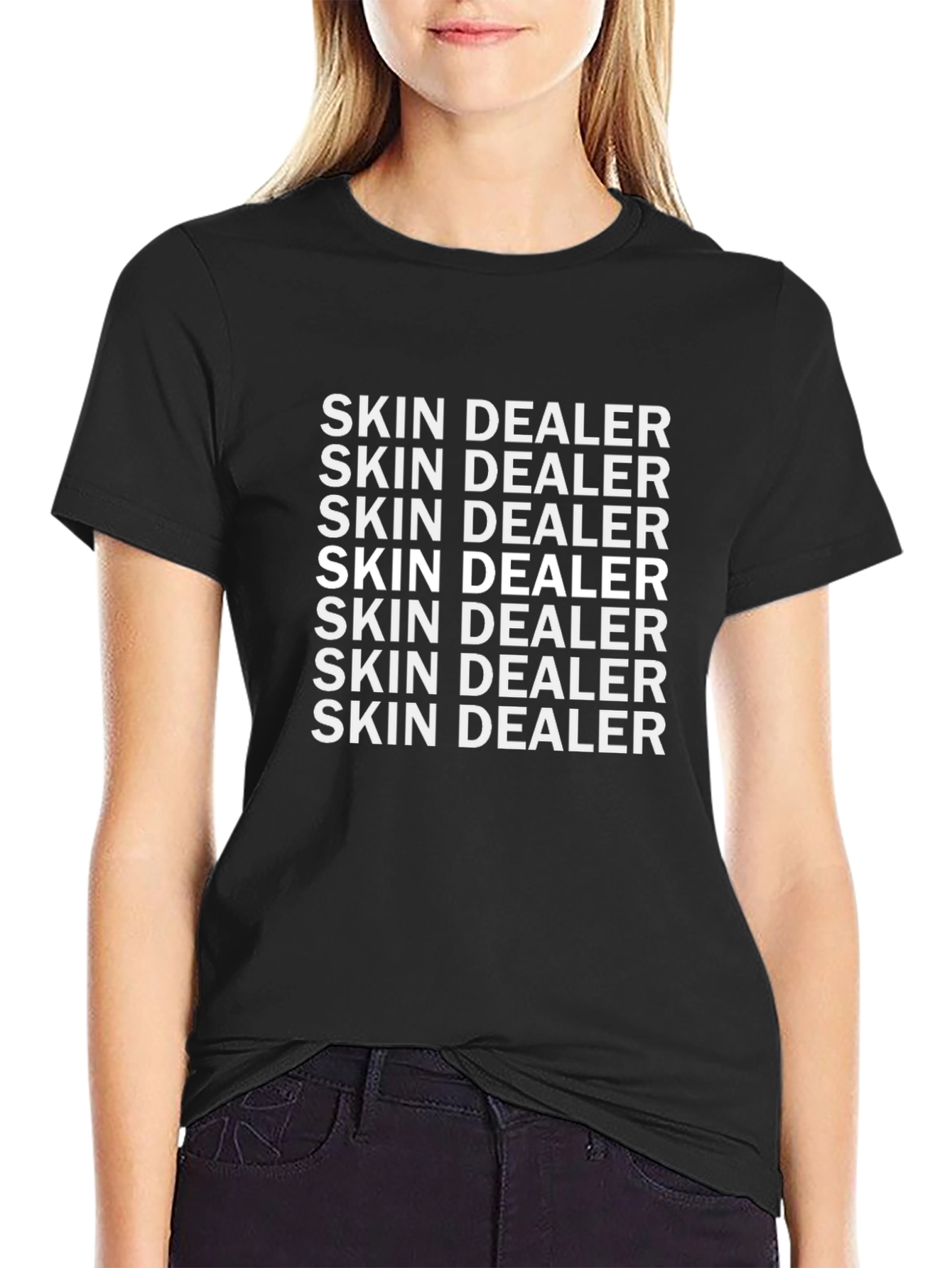Skin Dealer Graphic Print Black T-Shirt