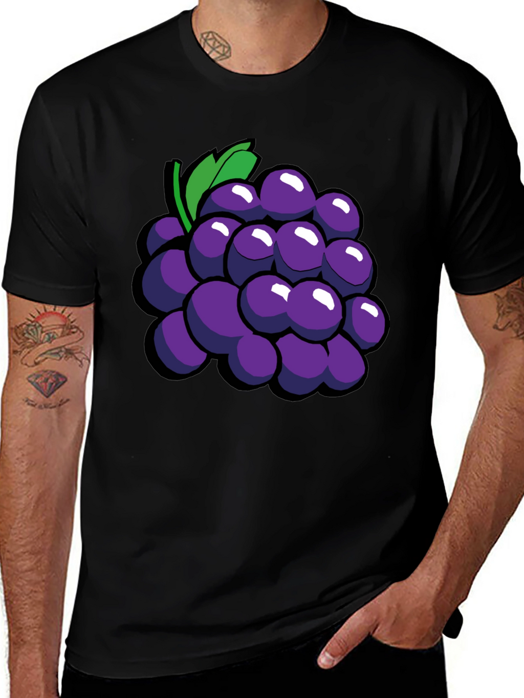 Grapes Graphic Tee - Fun Fruit Design T-Shirt