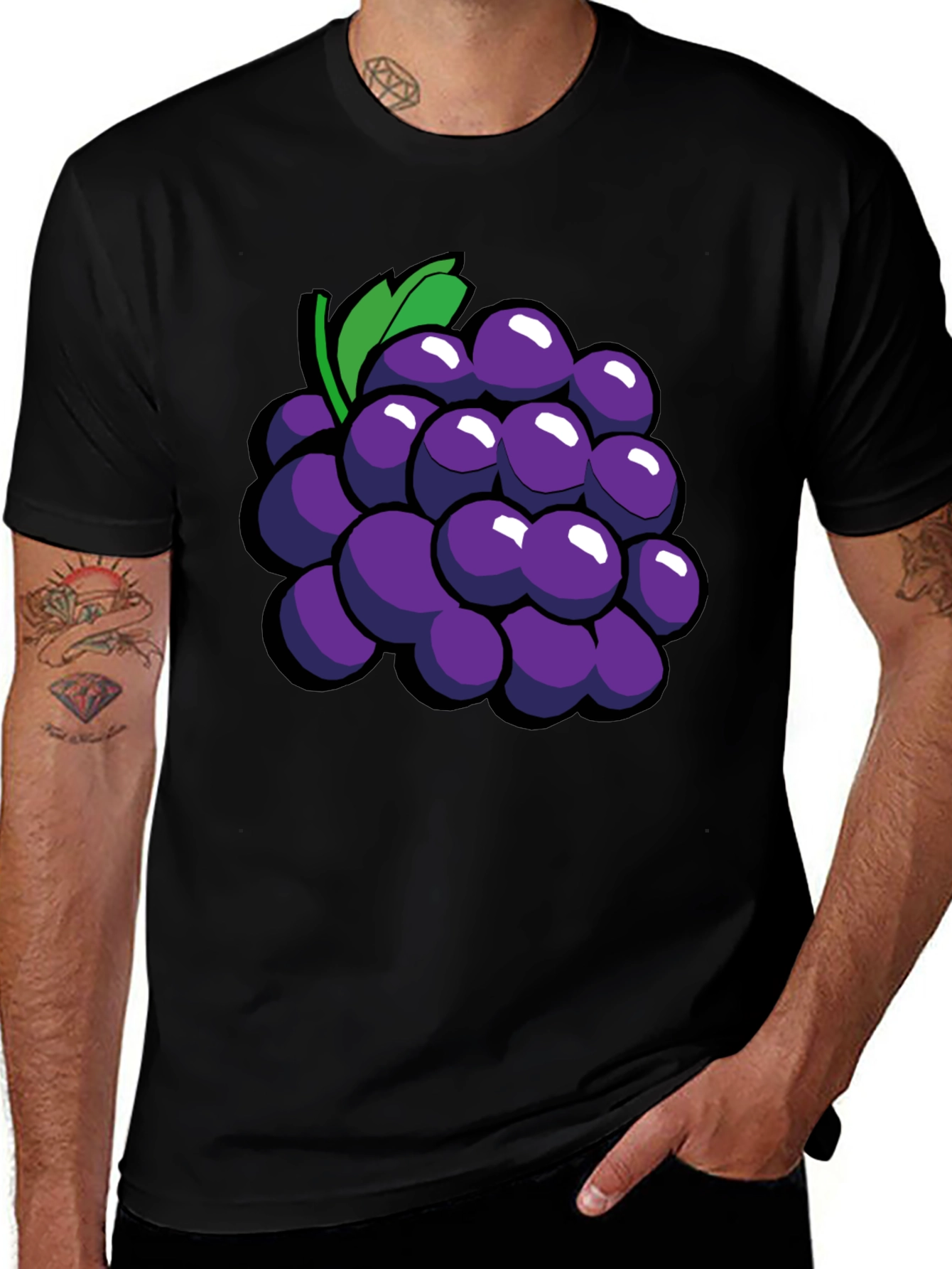 Grapes Graphic Tee - Fun Fruit Design T-Shirt