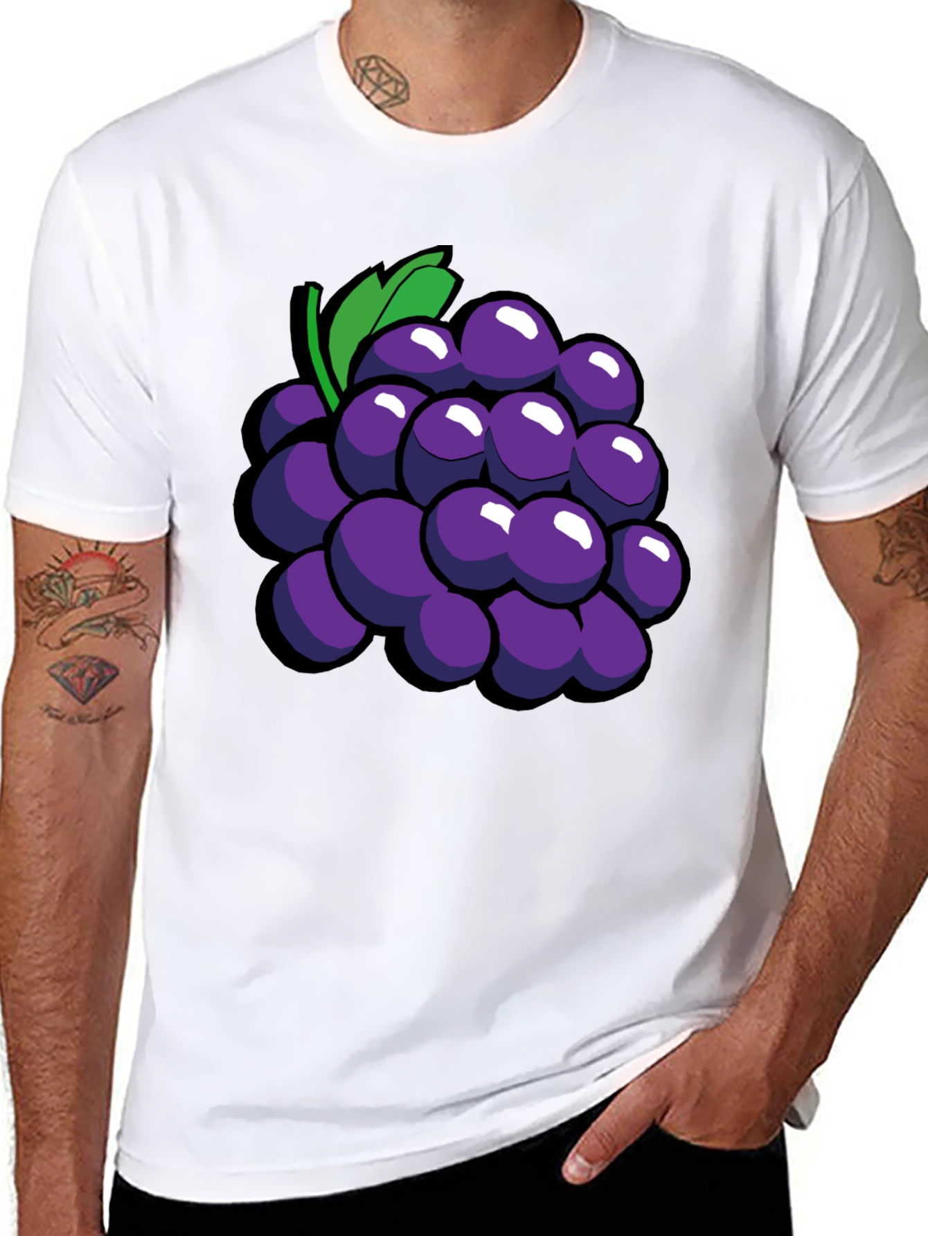 Grapes Graphic Tee - Fun Fruit Design T-Shirt