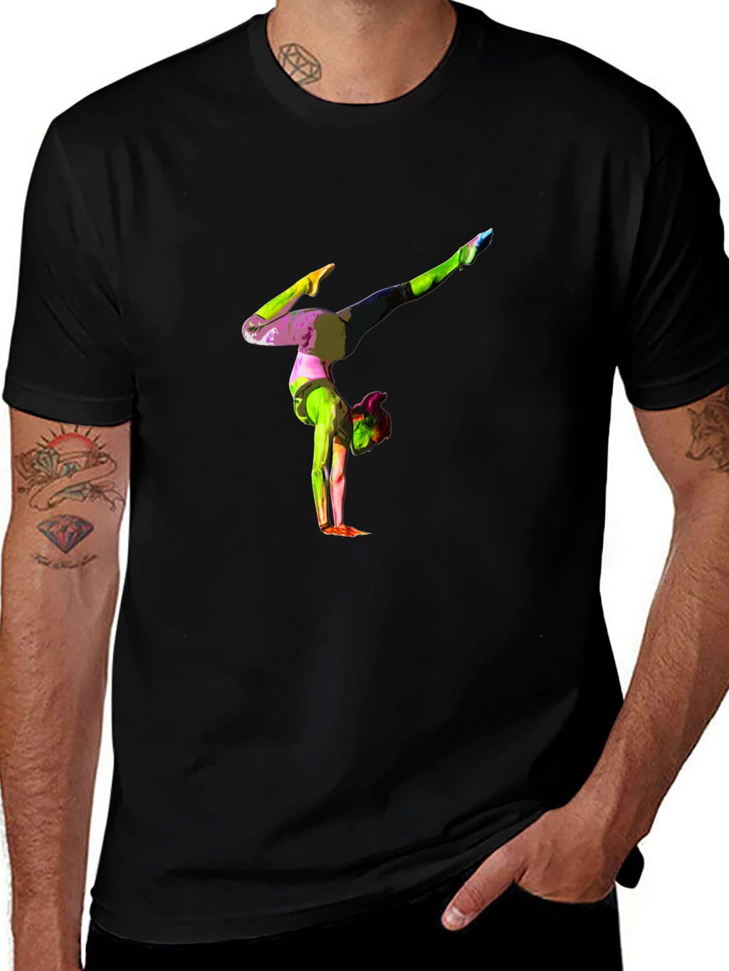 Gymnast Graphic Black T-Shirt