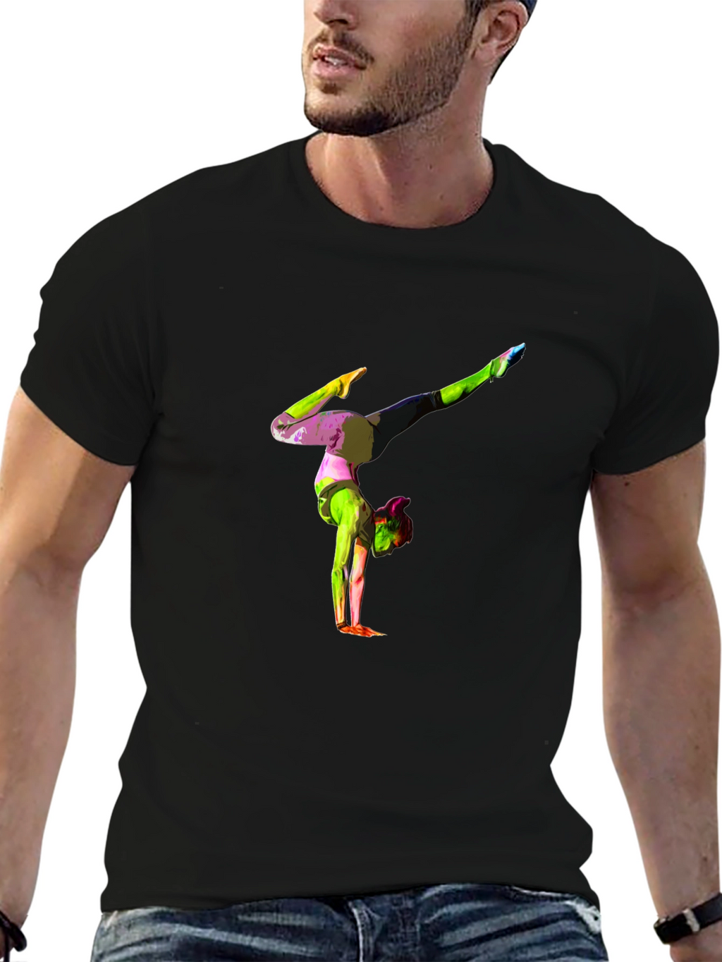 Gymnast Graphic Black T-Shirt