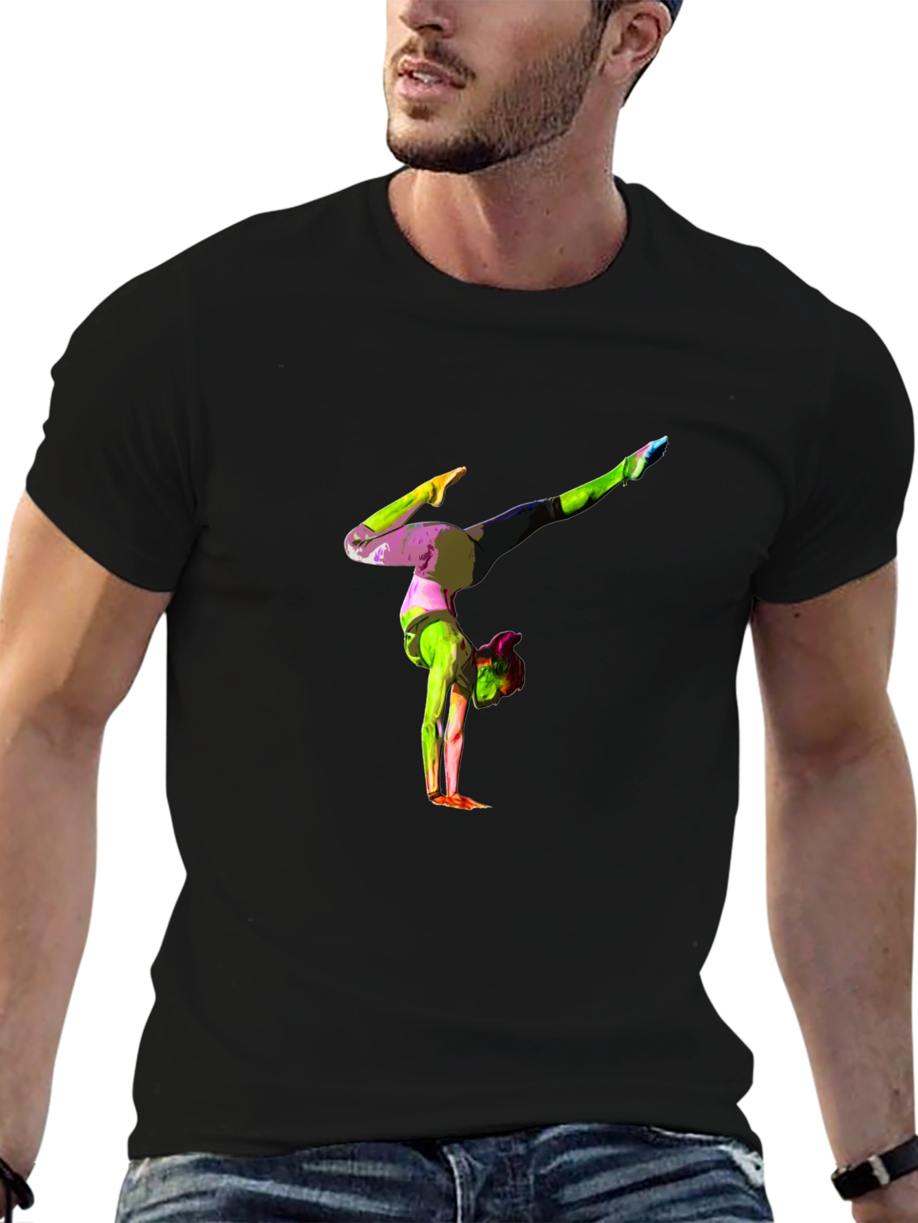 Gymnast Graphic Black T-Shirt