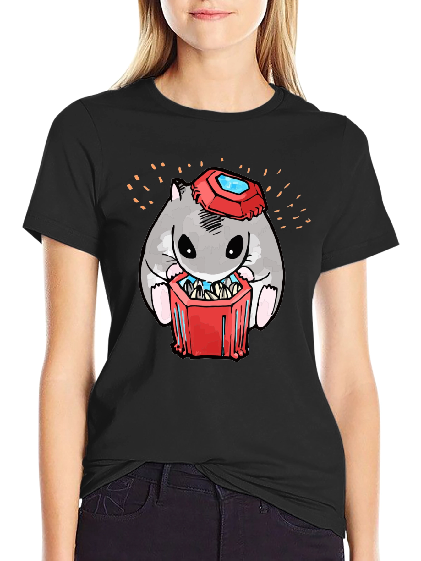 Hamster T-Shirt with Gemstone Hat
