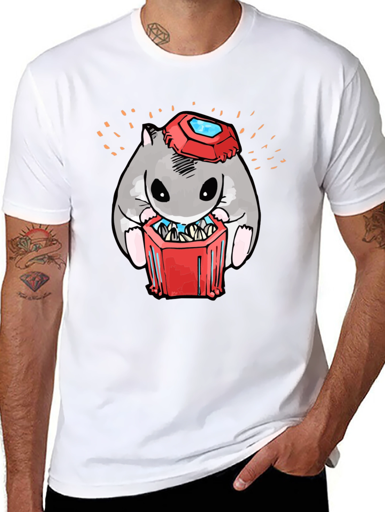 Hamster T-Shirt with Gemstone Hat