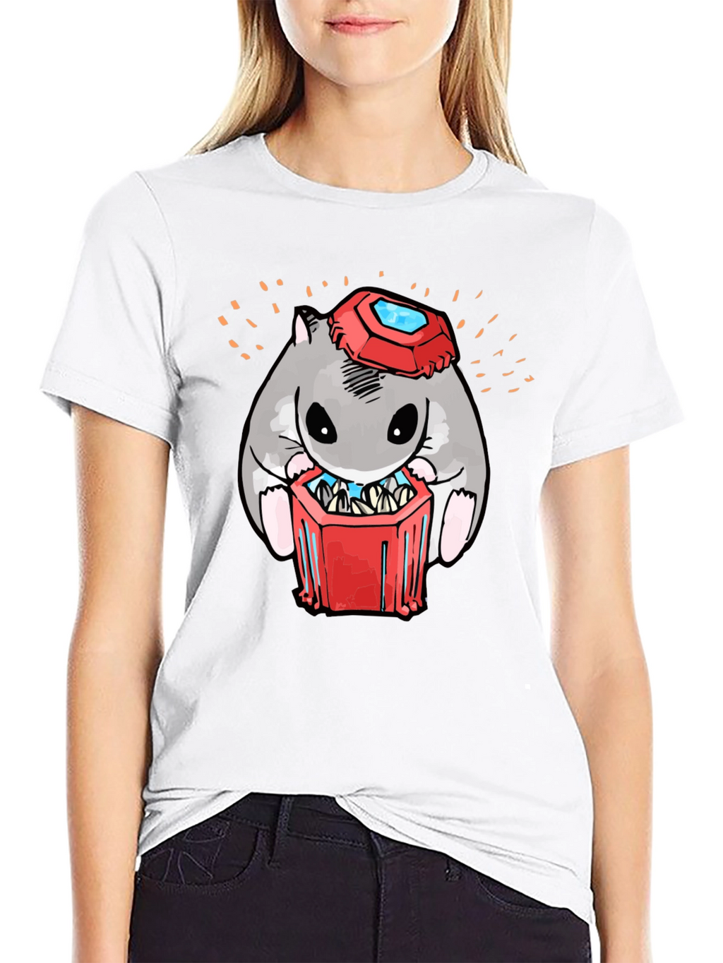 Hamster T-Shirt with Gemstone Hat