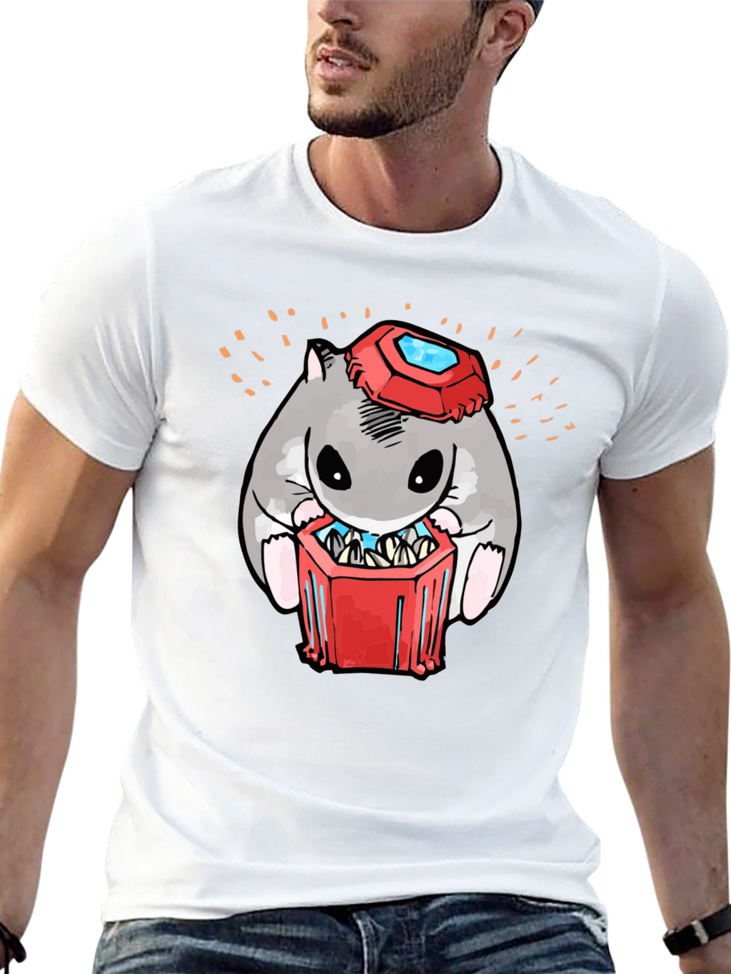 Hamster T-Shirt with Gemstone Hat