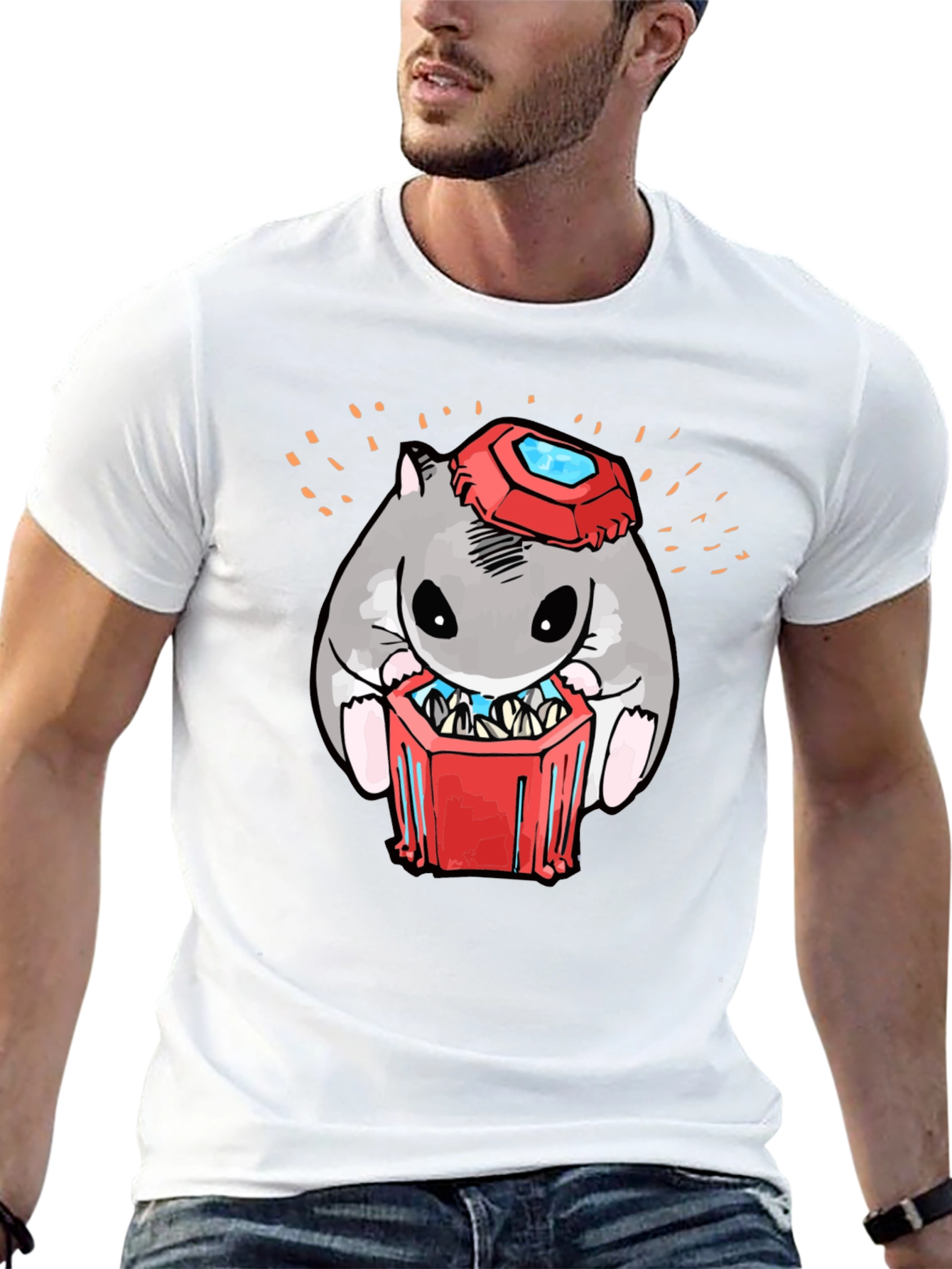 Hamster T-Shirt with Gemstone Hat