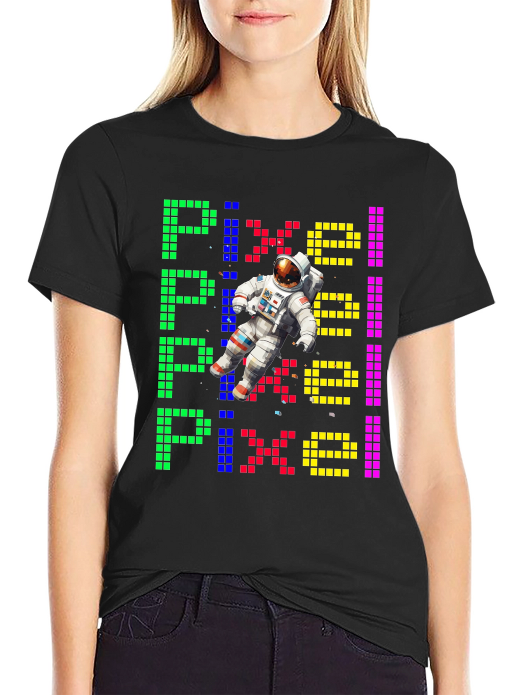 Pixel Astronaut Graphic Tee - Unique Design