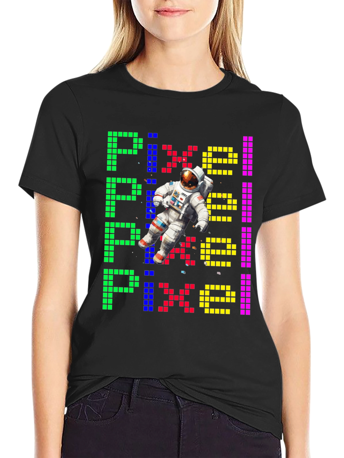Pixel Astronaut Graphic Tee - Unique Design