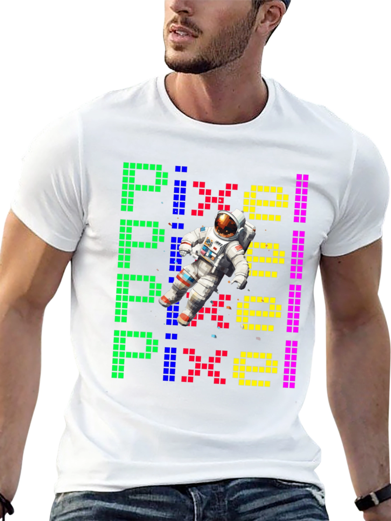 Pixel Astronaut Graphic Tee - Unique Design