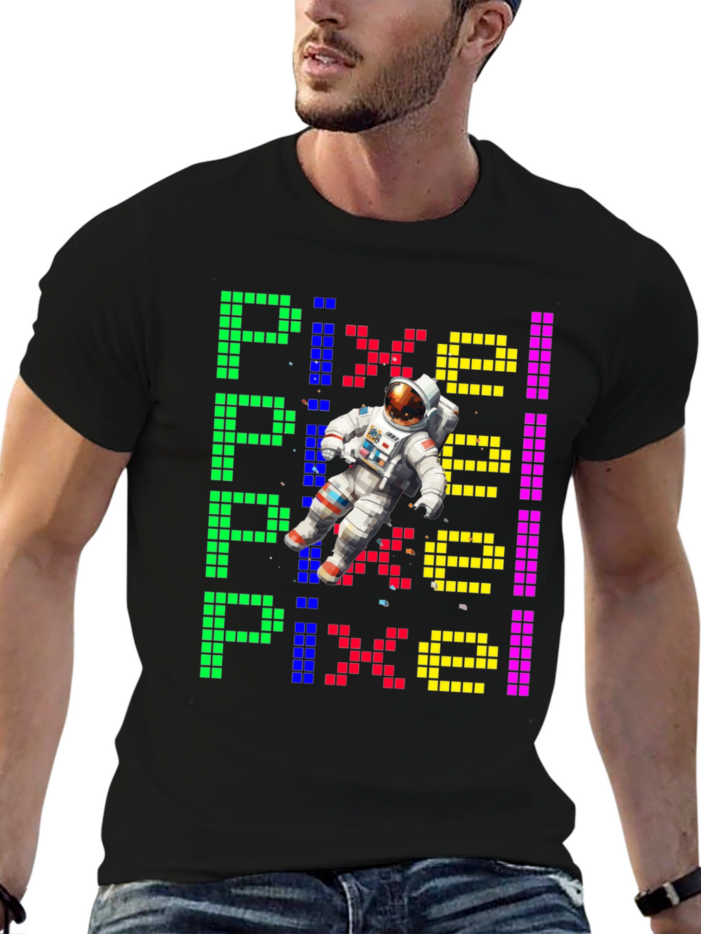 Pixel Astronaut Graphic Tee - Unique Design
