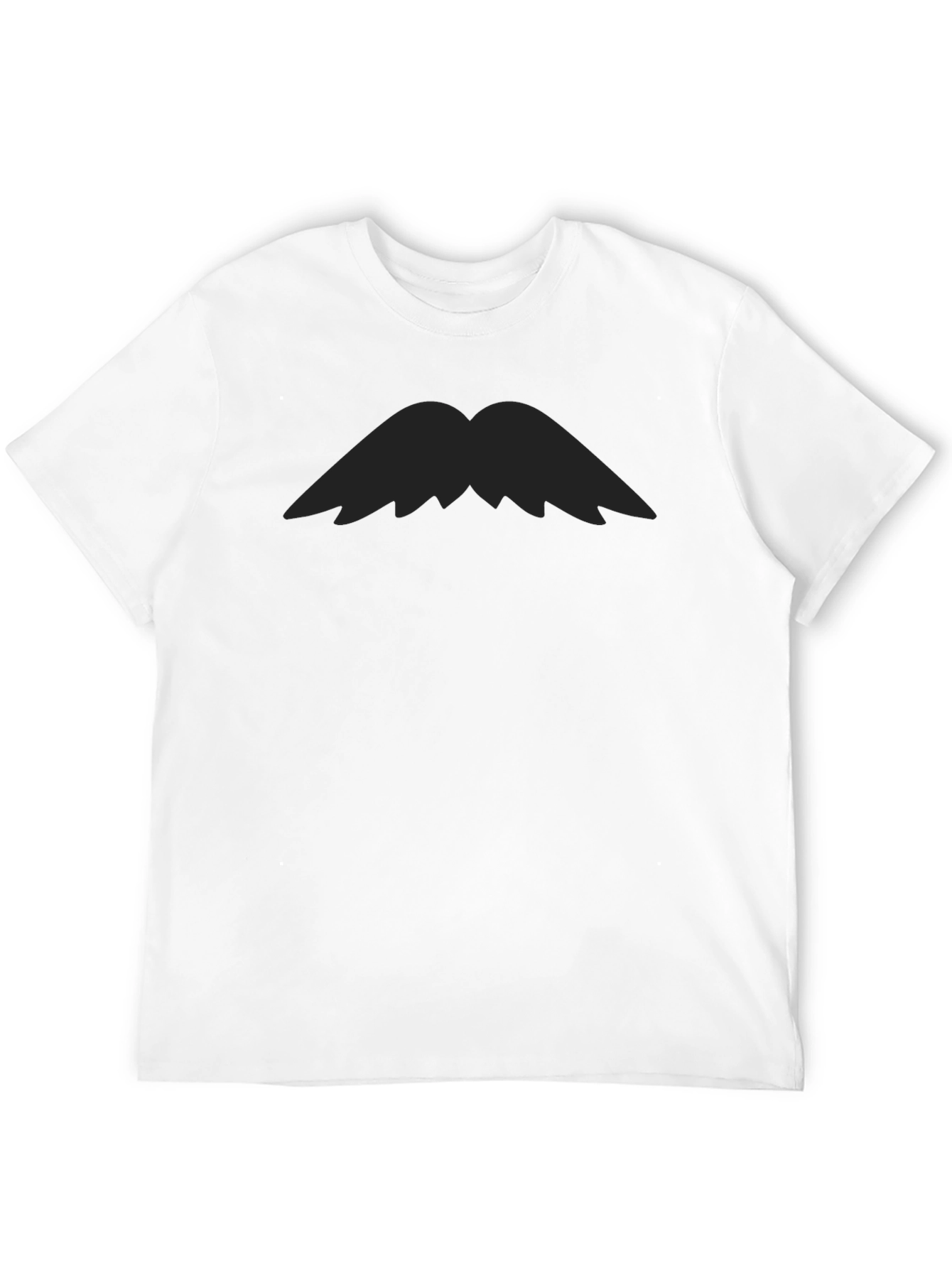 Mustache Graphic Tee - Bold Black Cotton T-Shirt
