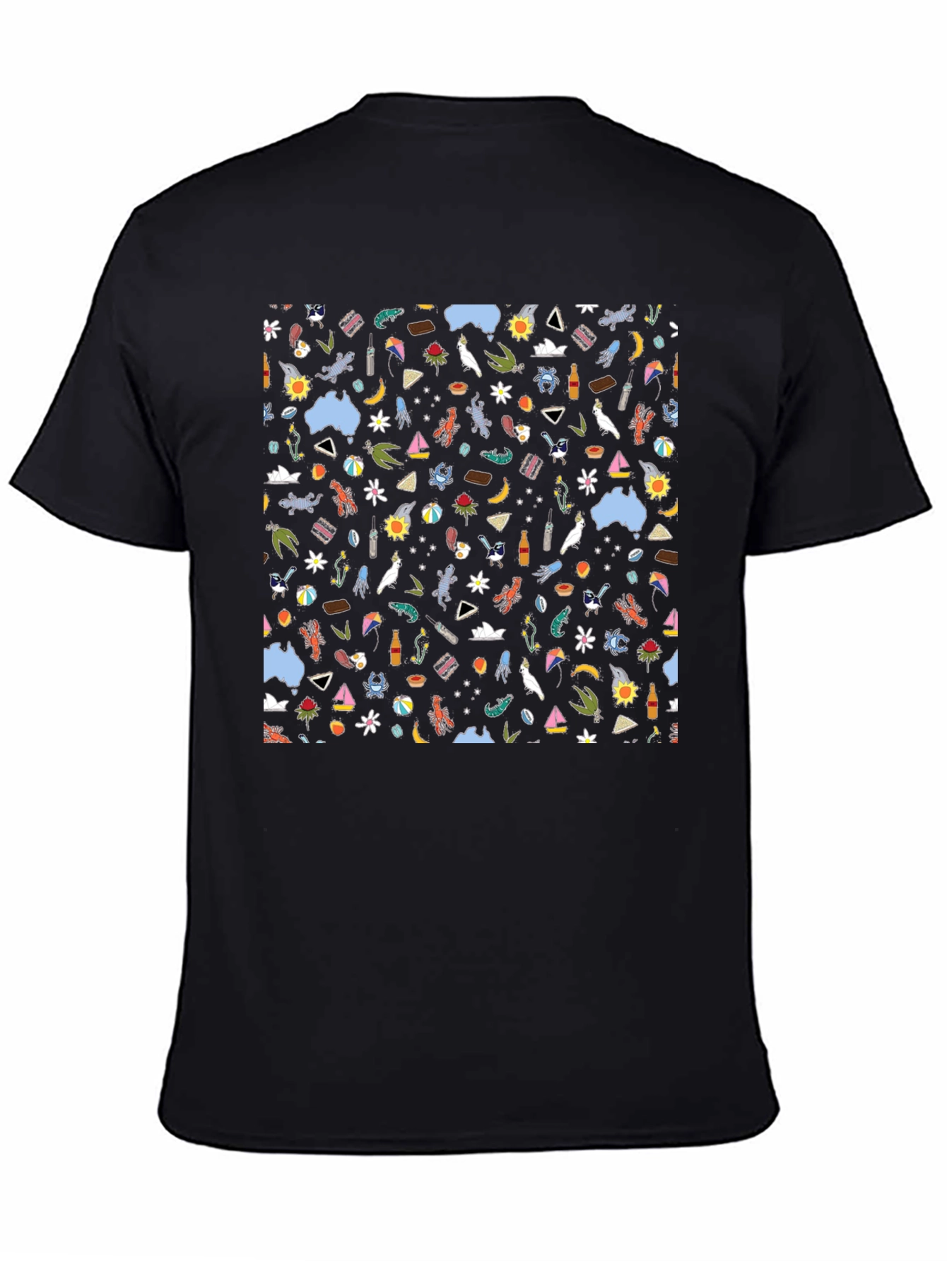 Fun Australia Pattern Black T-Shirt