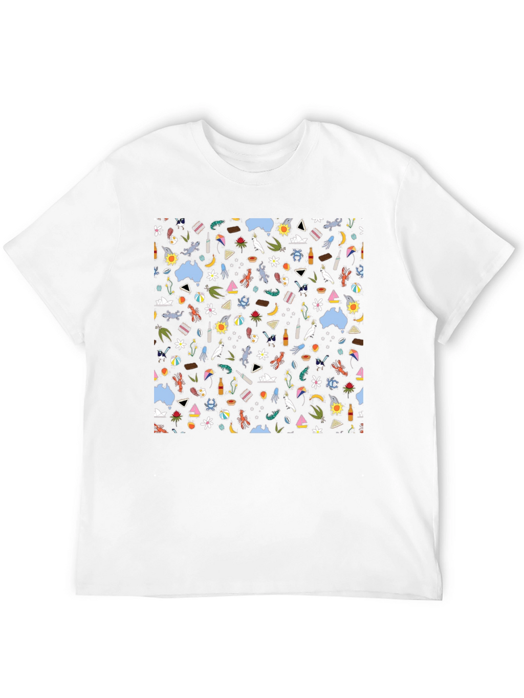 Fun Australia Pattern Black T-Shirt
