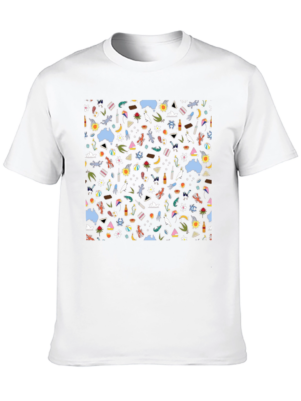 Fun Australia Pattern Black T-Shirt