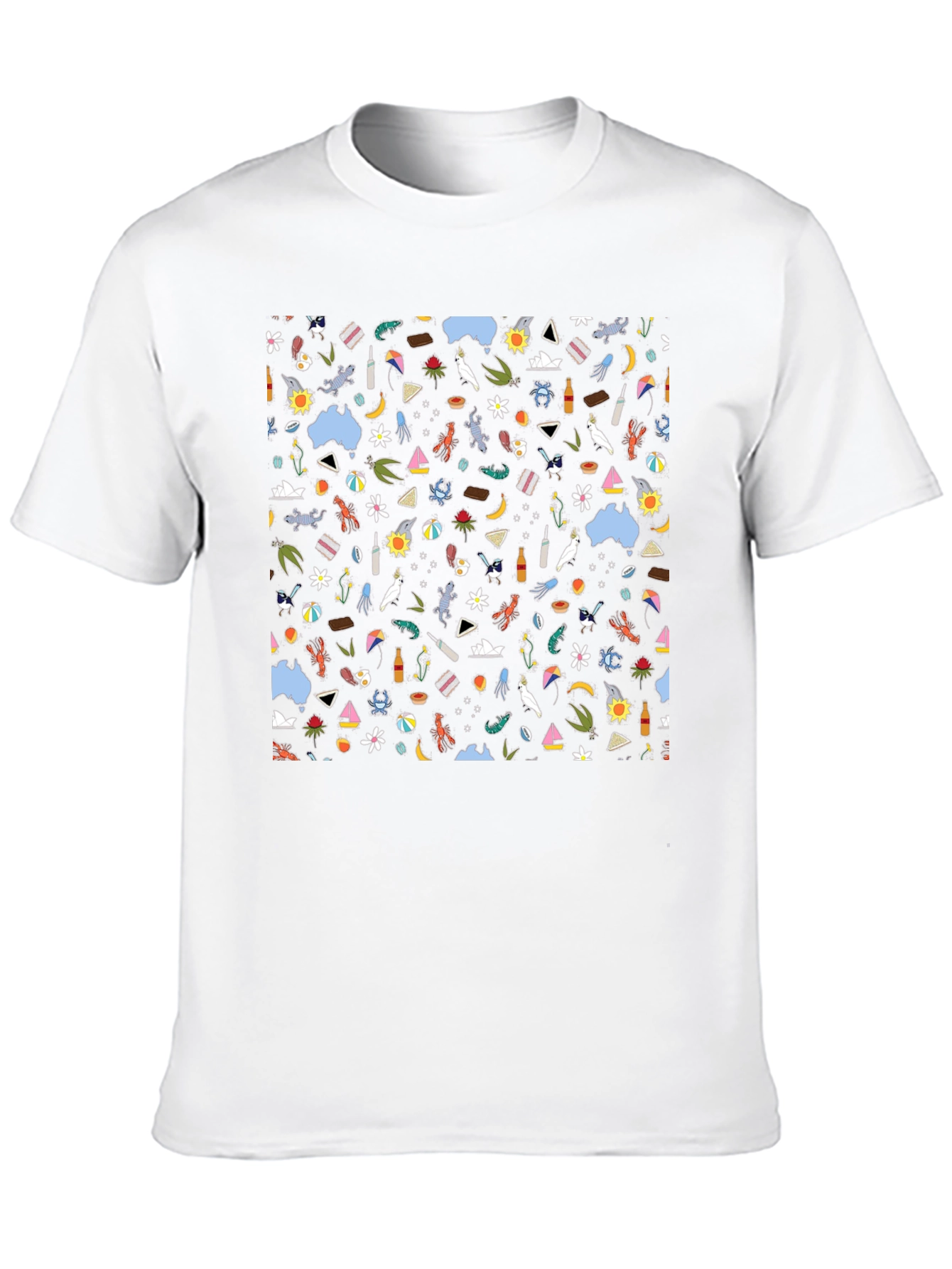 Fun Australia Pattern Black T-Shirt