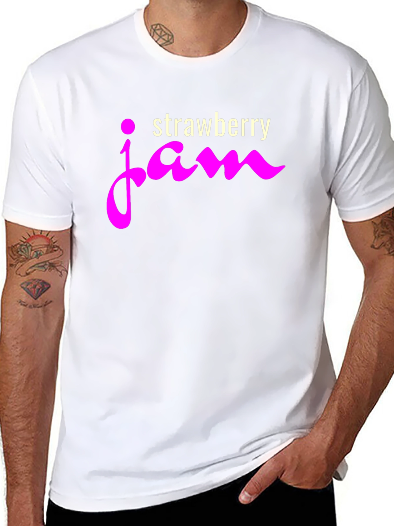 Strawberry Jam Graphic Tee - Casual Black T-Shirt