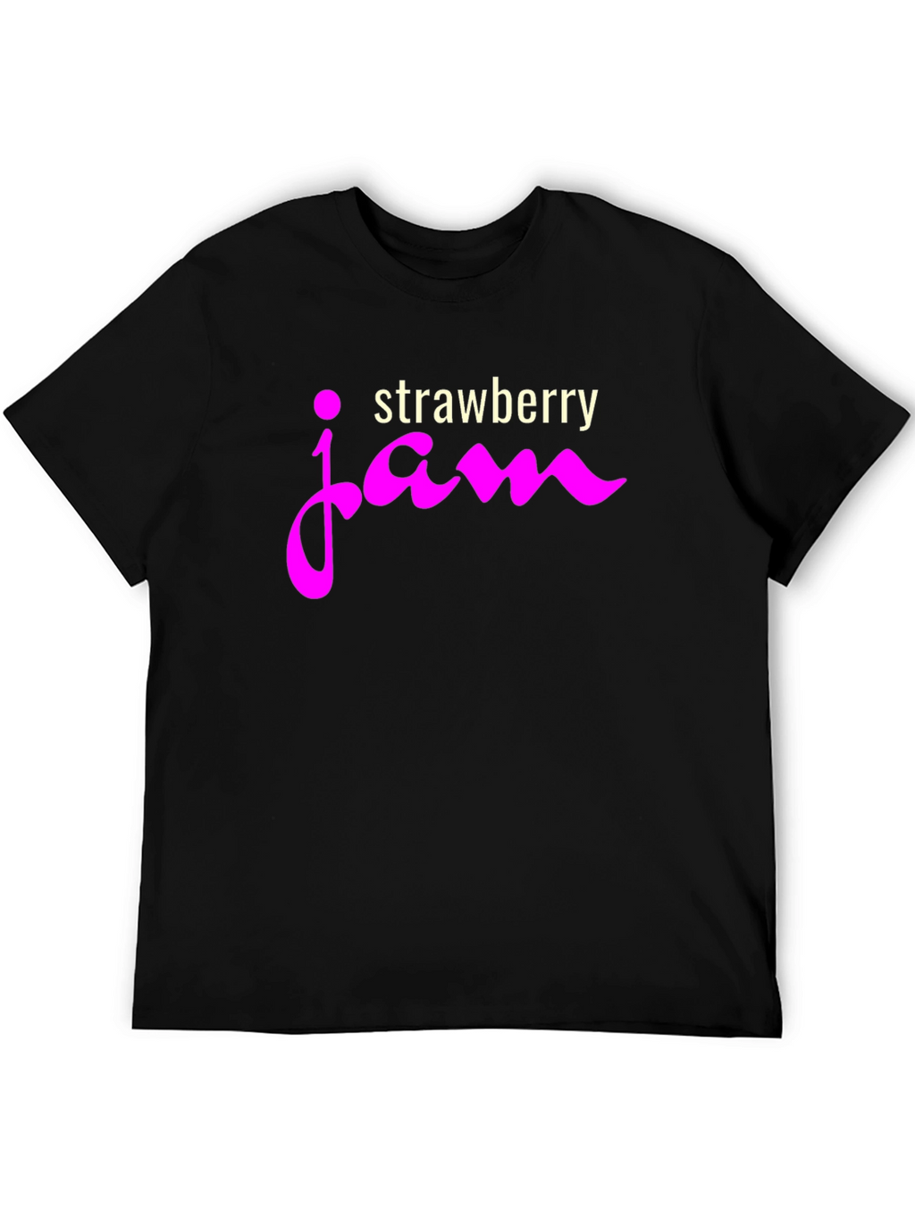 Strawberry Jam Graphic Tee - Casual Black T-Shirt