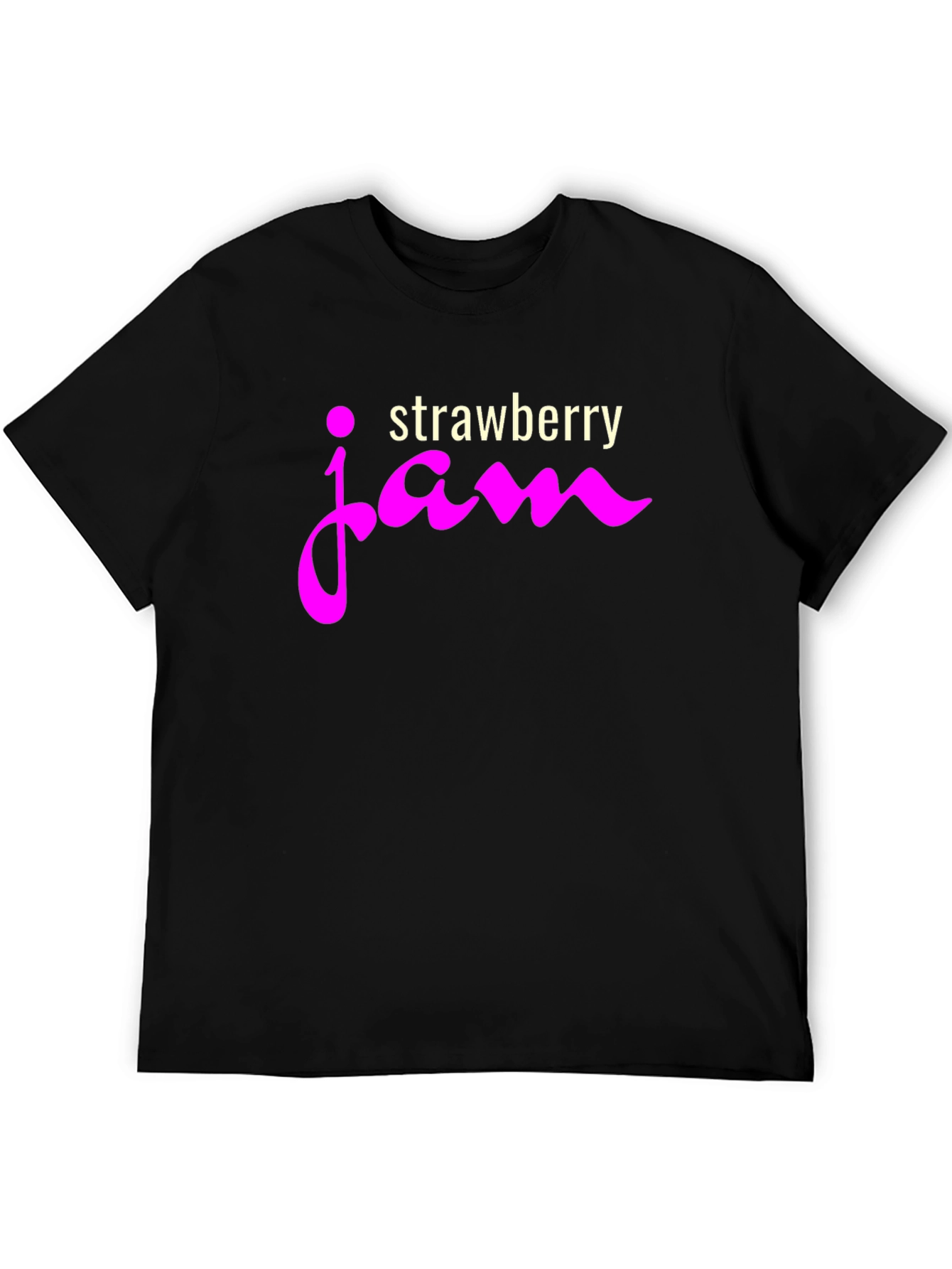 Strawberry Jam Graphic Tee - Casual Black T-Shirt