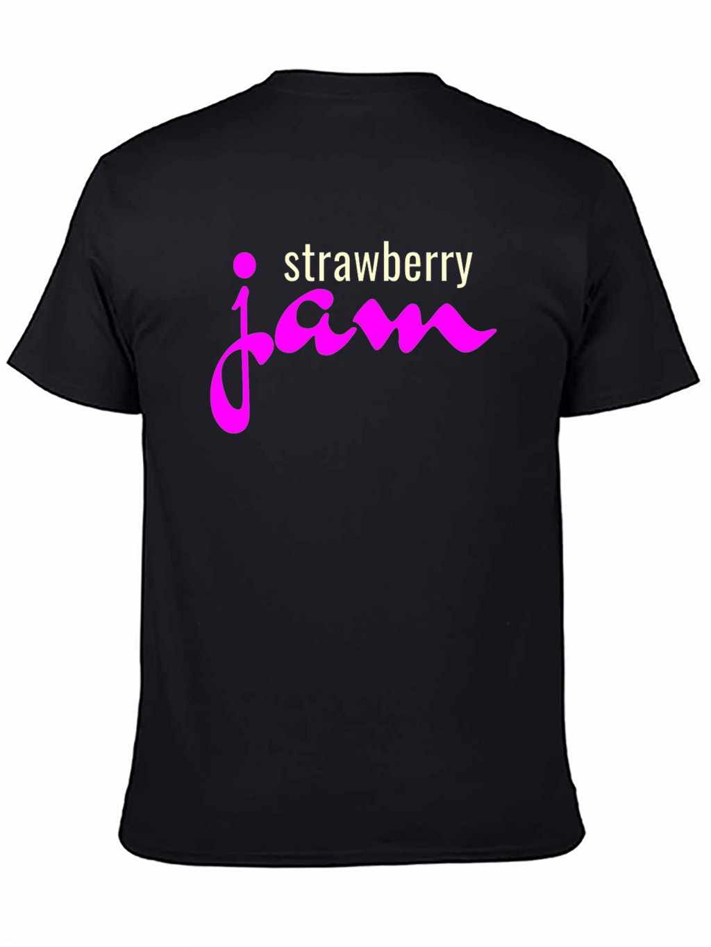 Strawberry Jam Graphic Tee - Casual Black T-Shirt