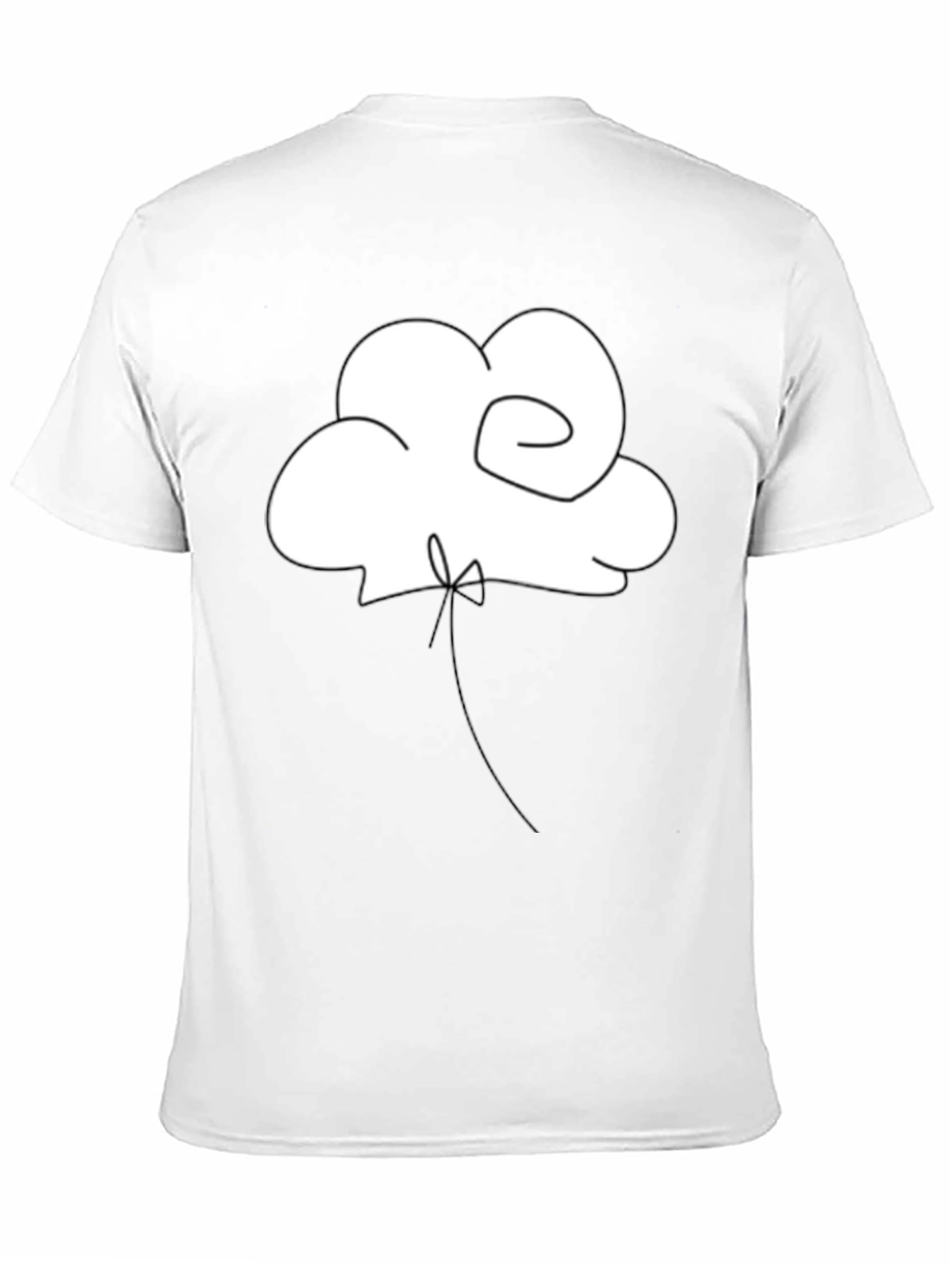 Minimalist Cloud Balloon Black T-Shirt