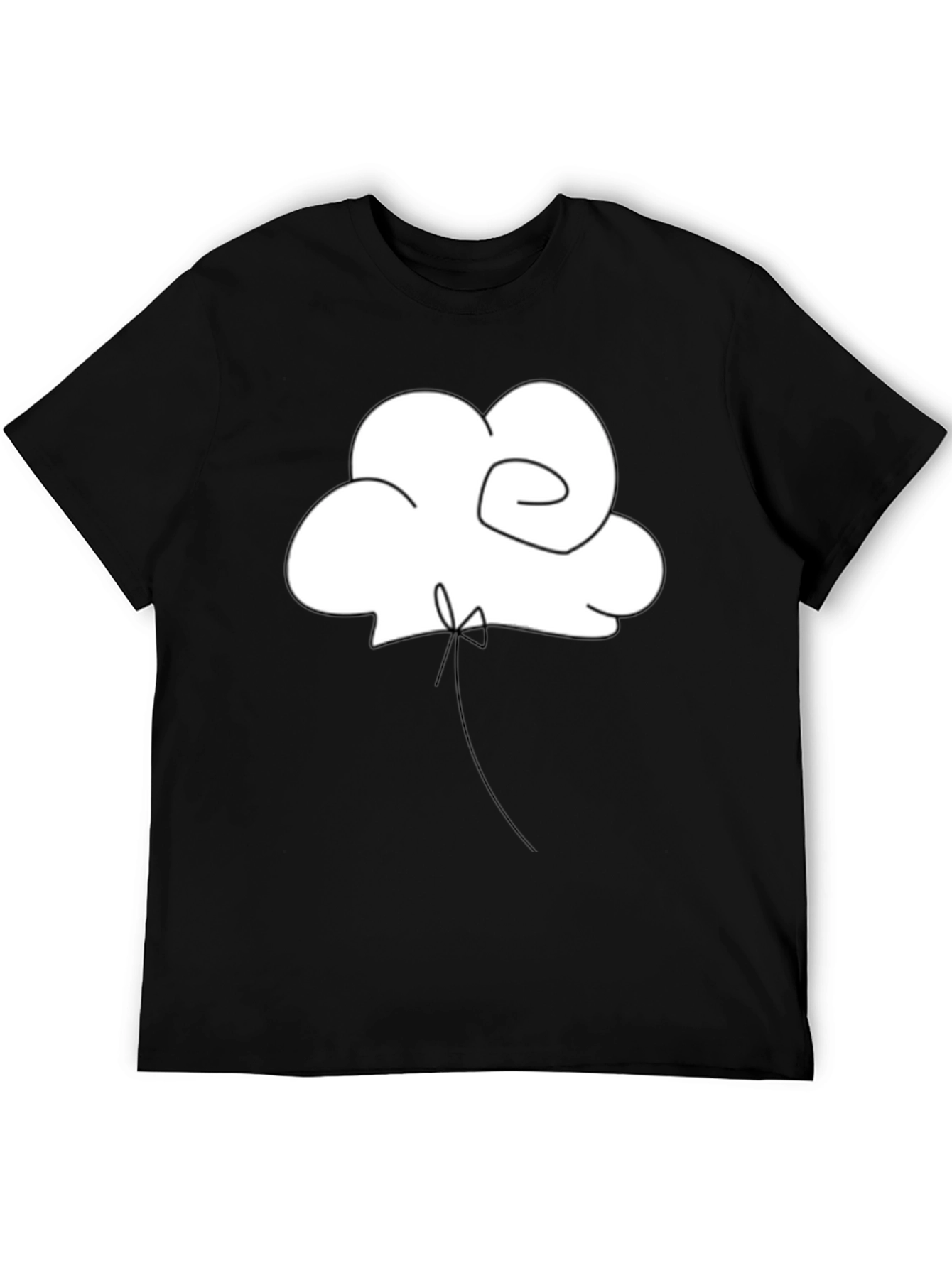 Minimalist Cloud Balloon Black T-Shirt
