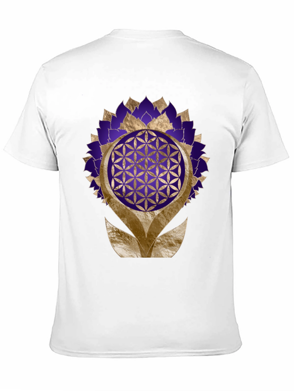 Geometric Flower of Life Graphic Tee - Black