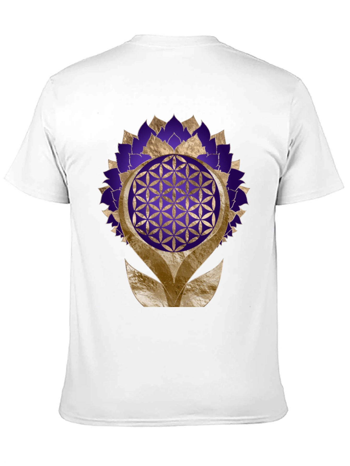 Geometric Flower of Life Graphic Tee - Black