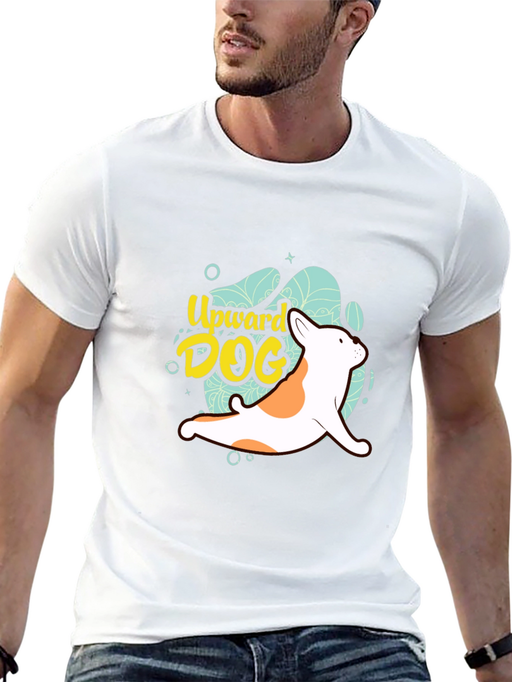Upward Dog Black T-Shirt - Yoga Lover Tee