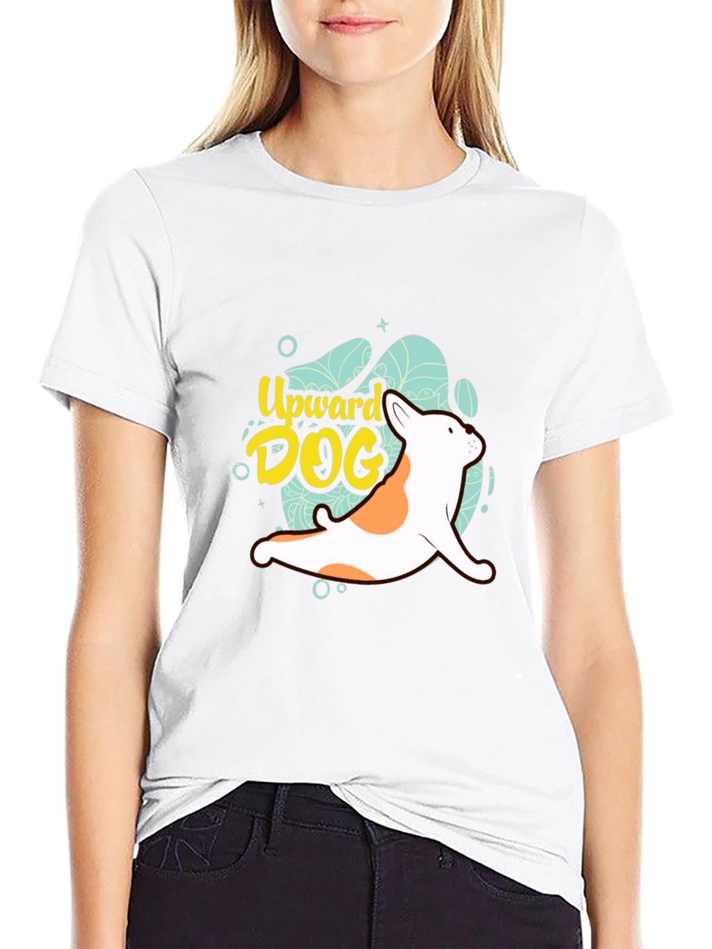 Upward Dog Black T-Shirt - Yoga Lover Tee