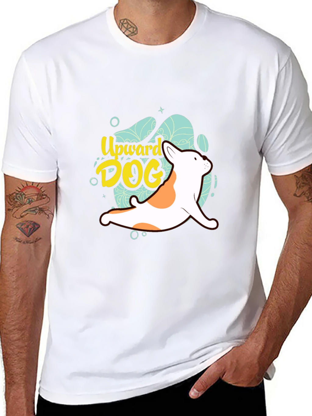 Upward Dog Black T-Shirt - Yoga Lover Tee