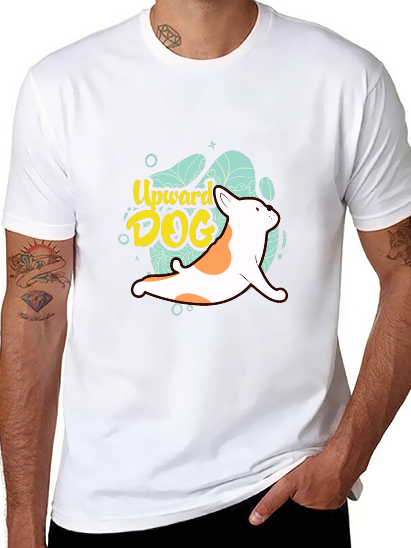 Upward Dog Black T-Shirt - Yoga Lover Tee