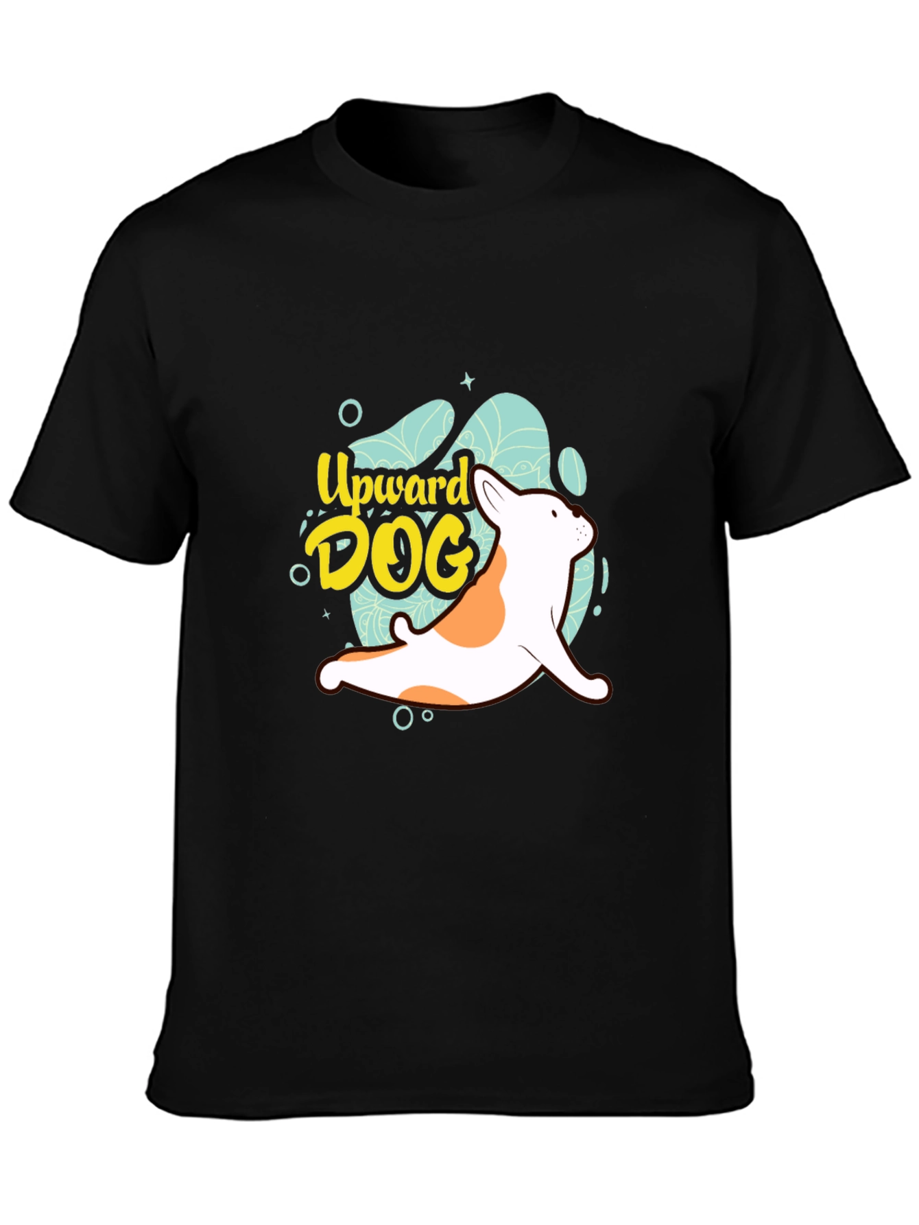 Upward Dog Black T-Shirt - Yoga Lover Tee
