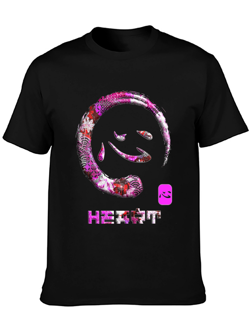 Heart Kanji T-Shirt - Floral Japanese Design