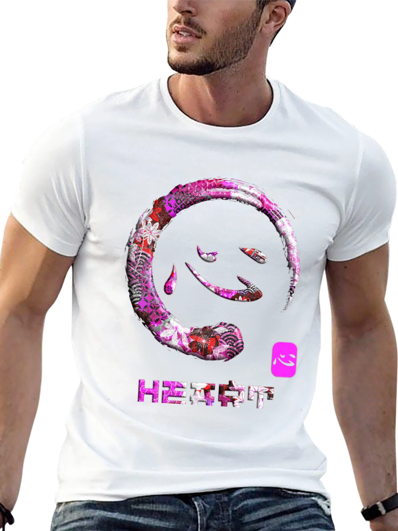 Heart Kanji T-Shirt - Floral Japanese Design