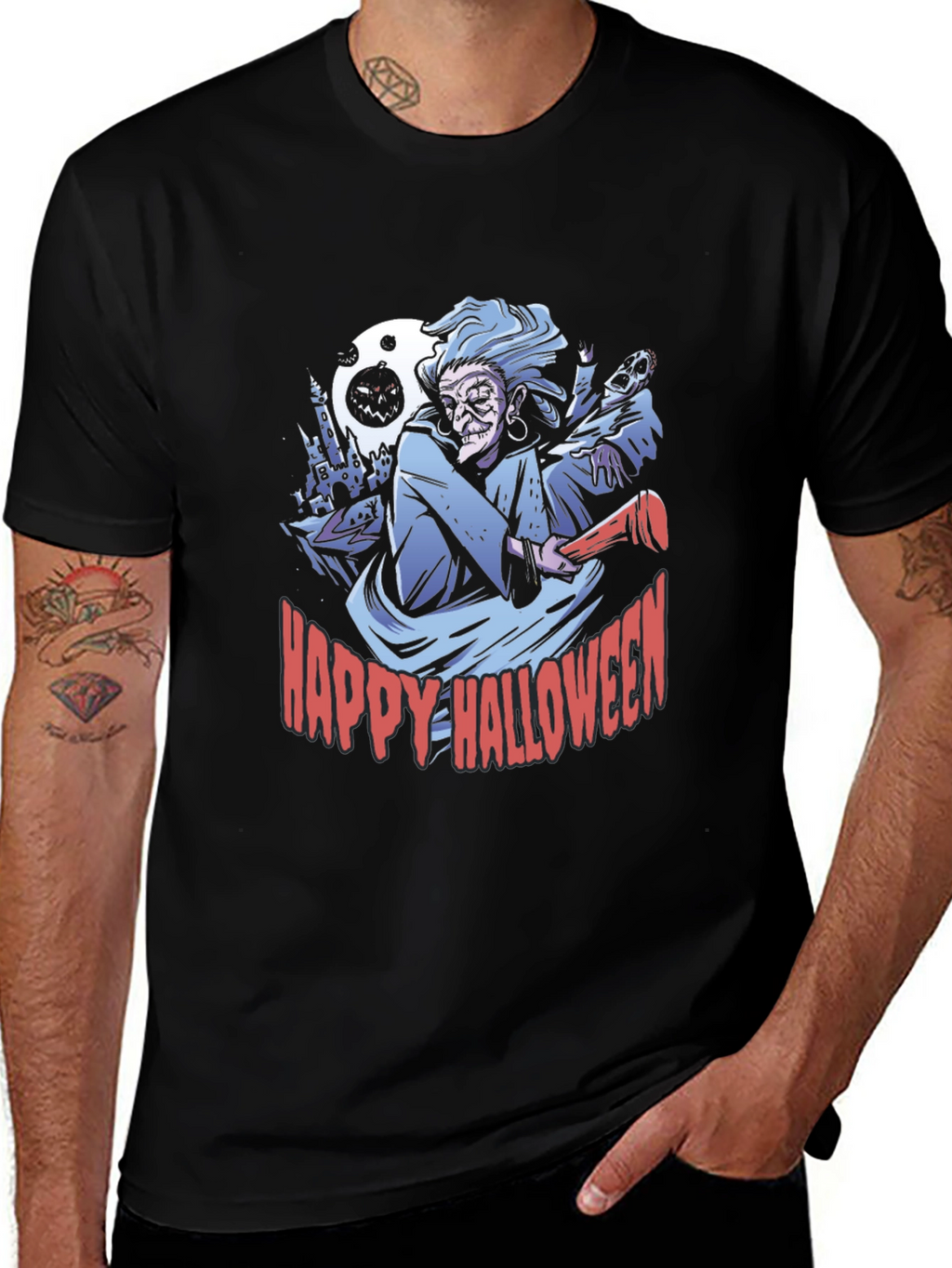 Happy Halloween Graphic Tee - Spooky Season Shirt