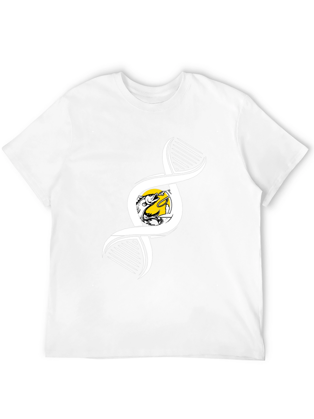 Fishing DNA Graphic Tee - Black Cotton T-Shirt