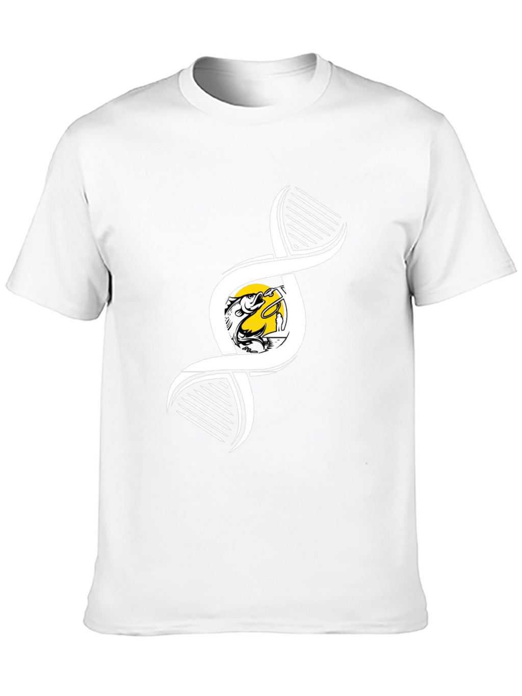 Fishing DNA Graphic Tee - Black Cotton T-Shirt