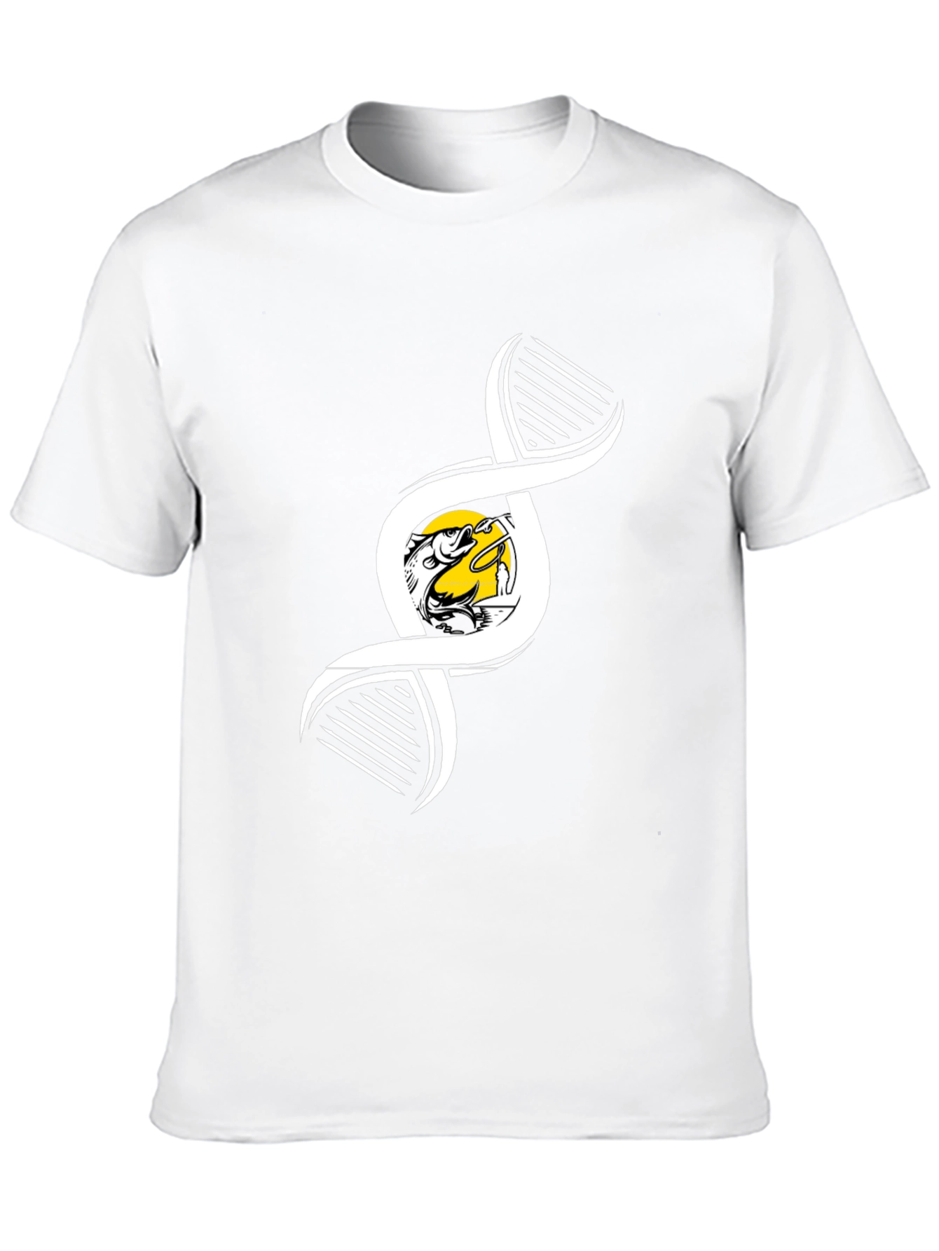 Fishing DNA Graphic Tee - Black Cotton T-Shirt