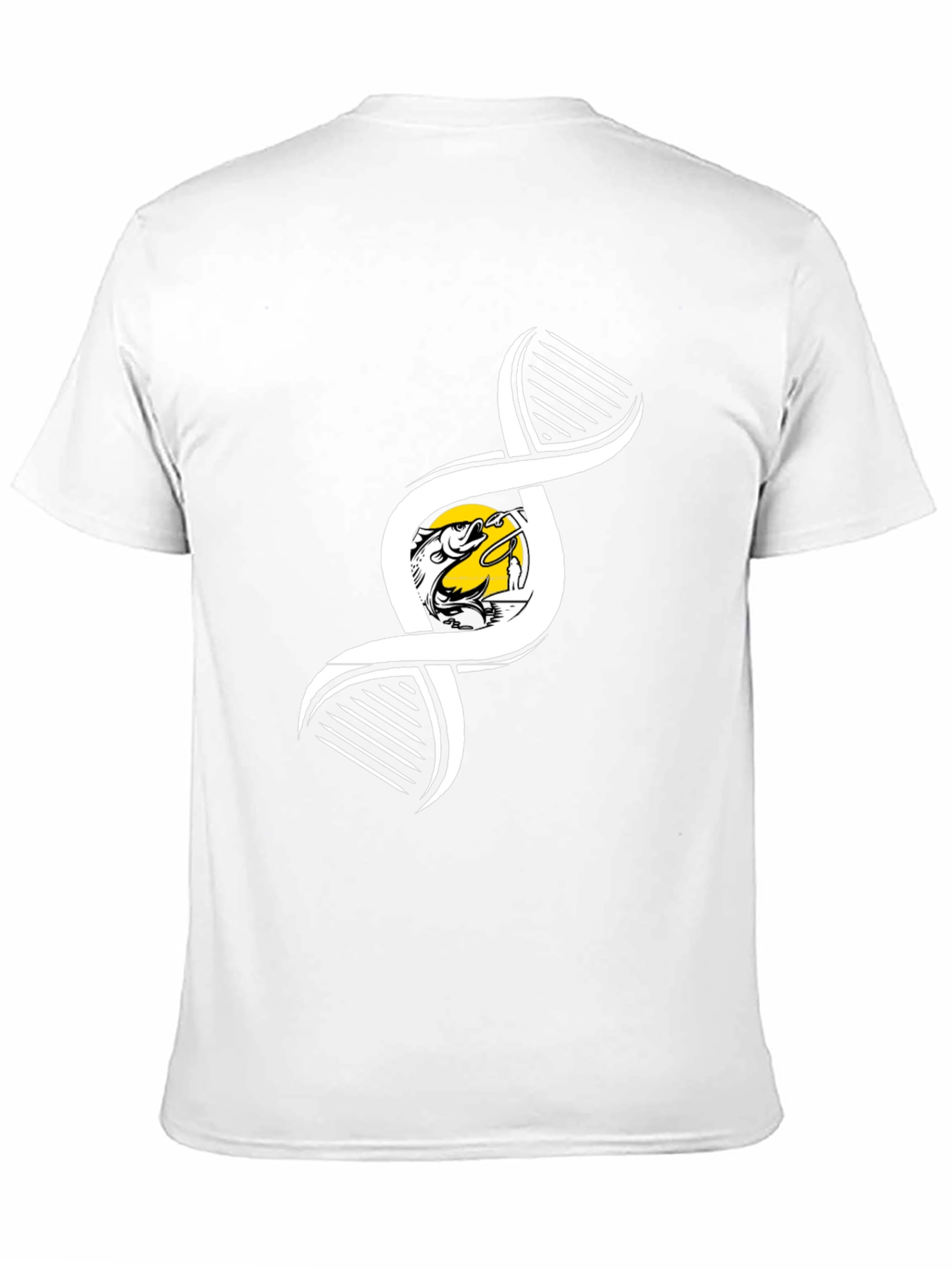 Fishing DNA Graphic Tee - Black Cotton T-Shirt