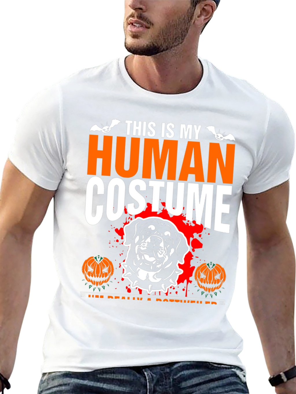 Halloween Rottweiler Human Costume T-Shirt