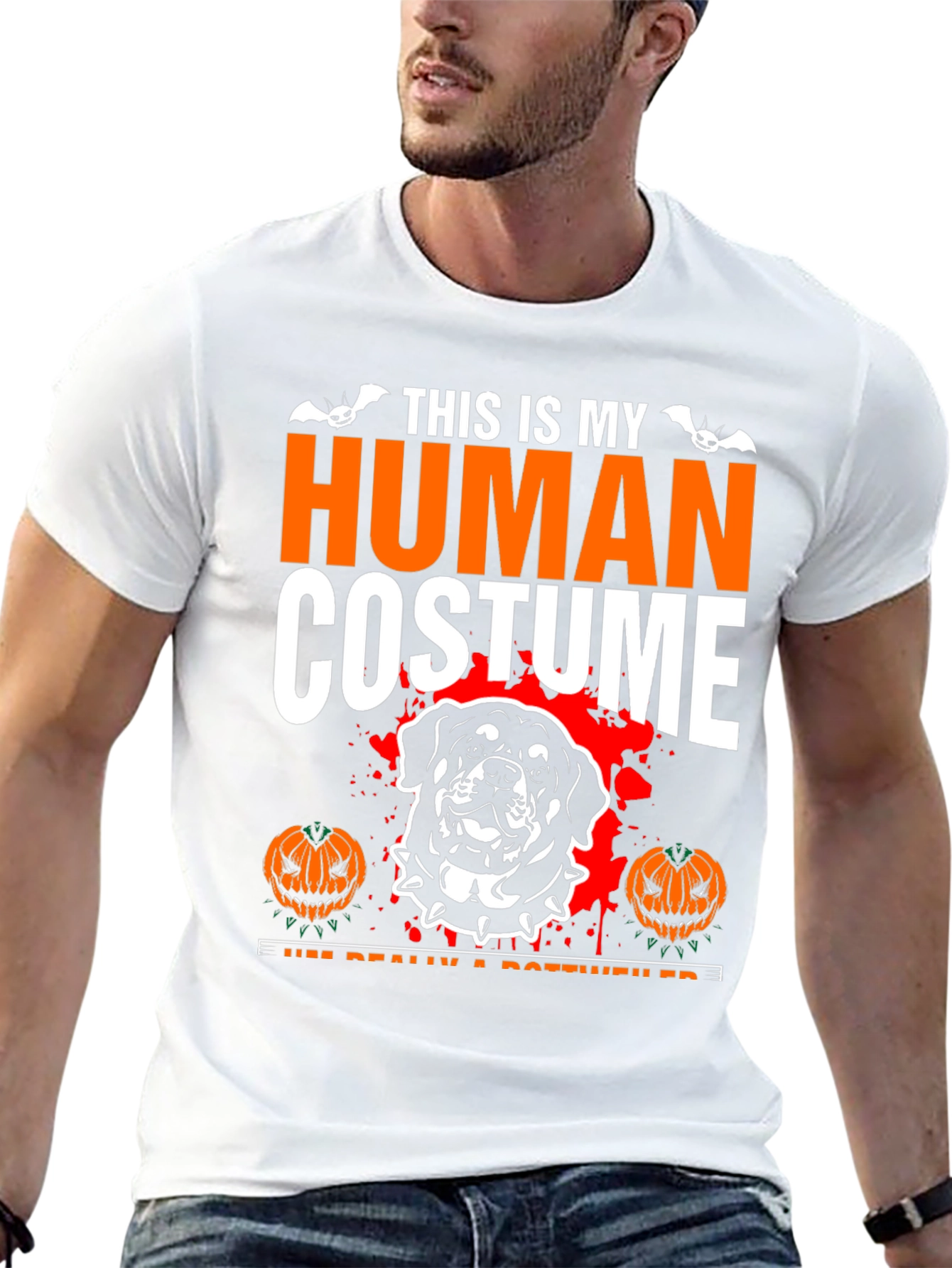 Halloween Rottweiler Human Costume T-Shirt