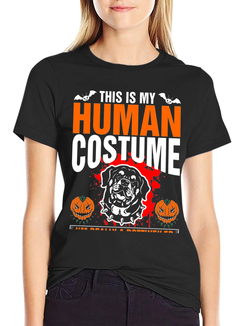 Halloween Rottweiler Human Costume T-Shirt