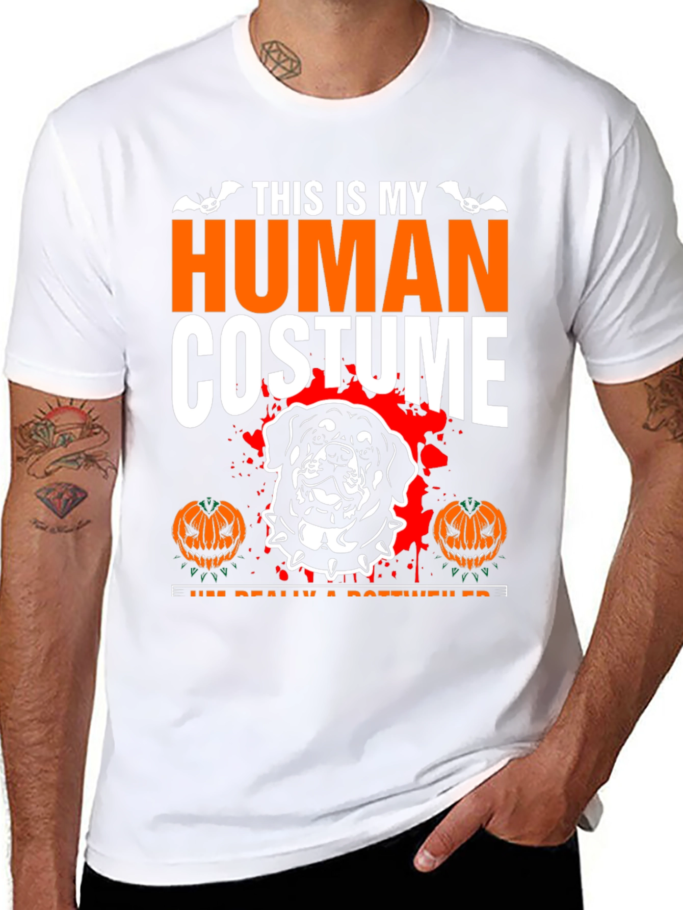 Halloween Rottweiler Human Costume T-Shirt
